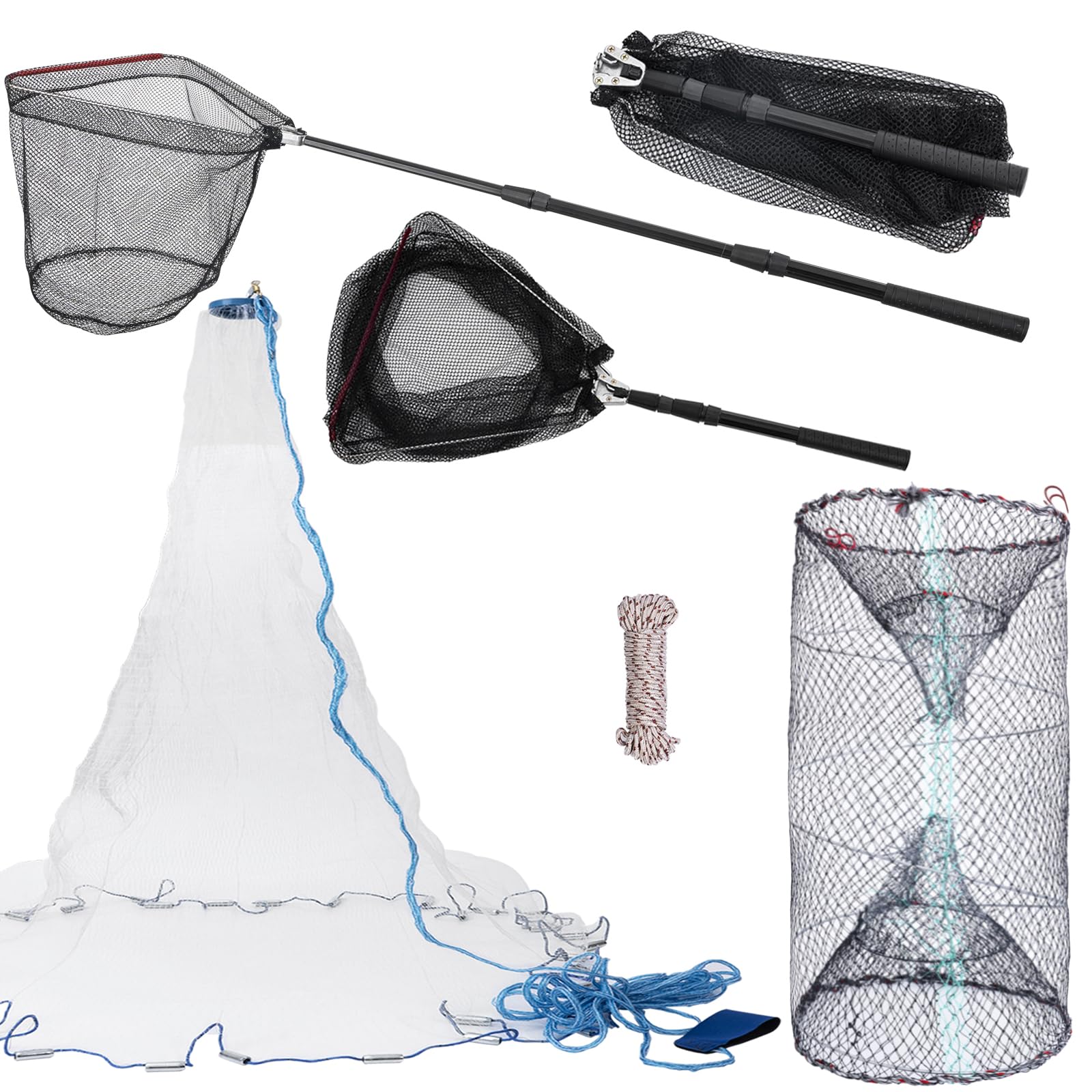 Fishing Cast Net: Wholelovein Fishing Net Set