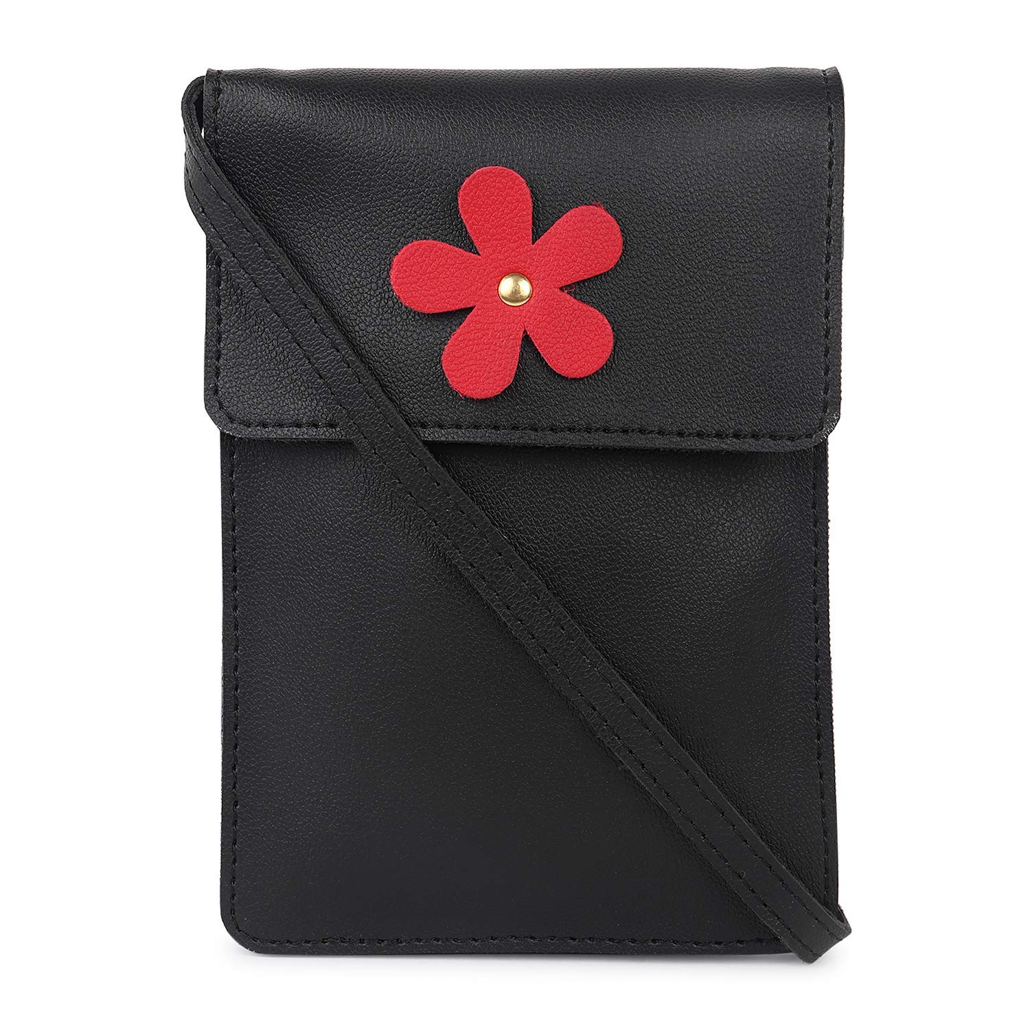 ROVOK Womens Leather Sling Bag Mobile Pouch Purse for Ladies | Gift item for Women girls birthday special (Black) (B08WCPKLWJ) Amazon Price History, Amazon Price Tracker