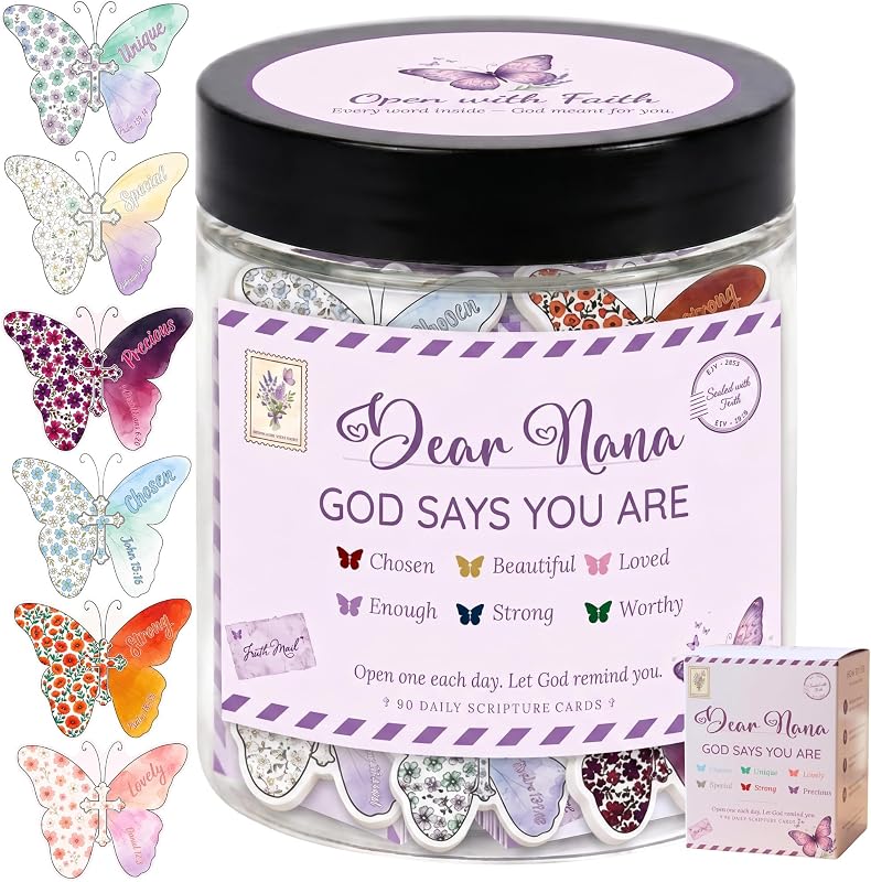 DEARMINE Frasco com Cartas de Afirmação Dear Nana, 60 Cartões, Modelo POSITIVEJAR