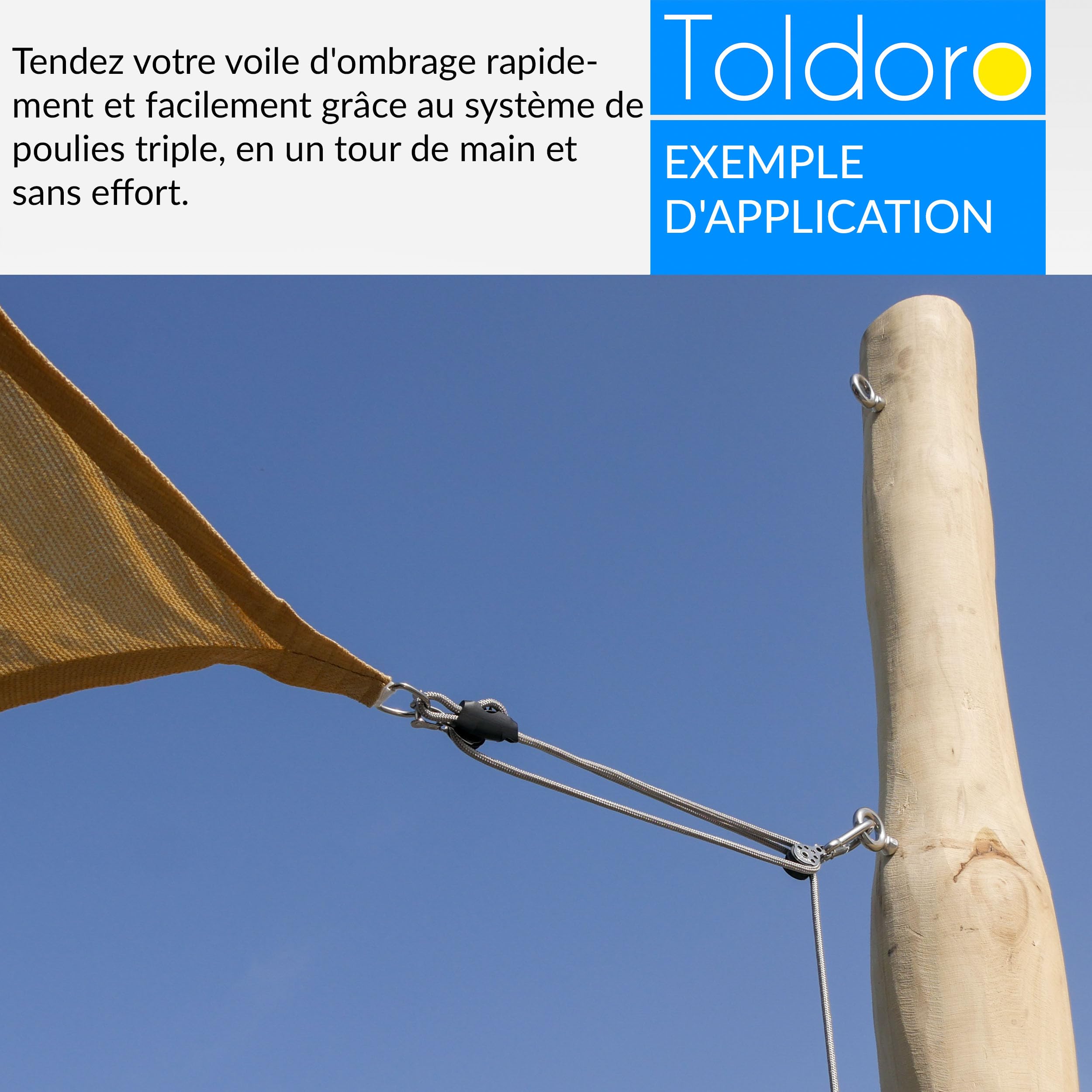 Taquets Coinceurs Super Sharky Toldoro - Lot De 4 Pour Cordes 6mm - Fixation Marine Et Voile D'ombrage