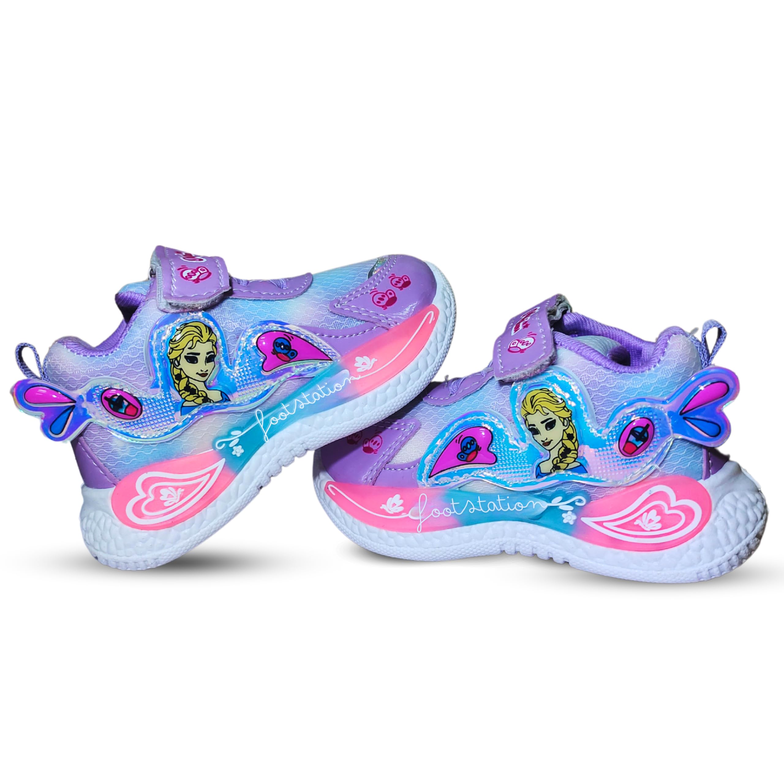 FootStation Kids Colorful & Playful Girls Sneakers (Purple-2, UK Footwear Size System, Little Kid, Women, Age Range, Medium, 4 Years, 4.5 Years) (B0DDQ66F2R) Amazon Price History, Amazon Price Tracker