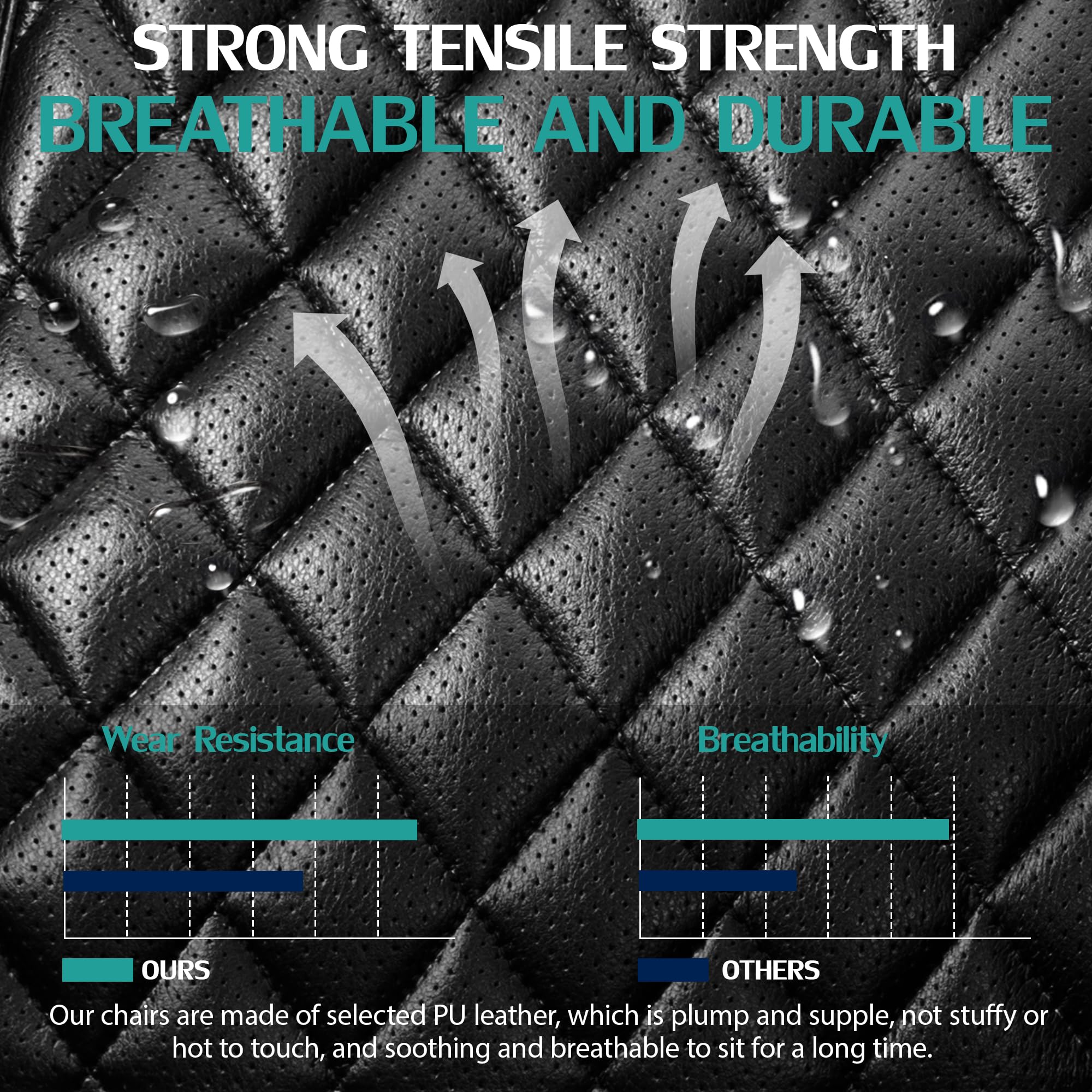 HeroSet 500lbs Executive Office Chair Big and Tall Home Desk Chairs for Large People Heavy Duty PU Leather — view 5