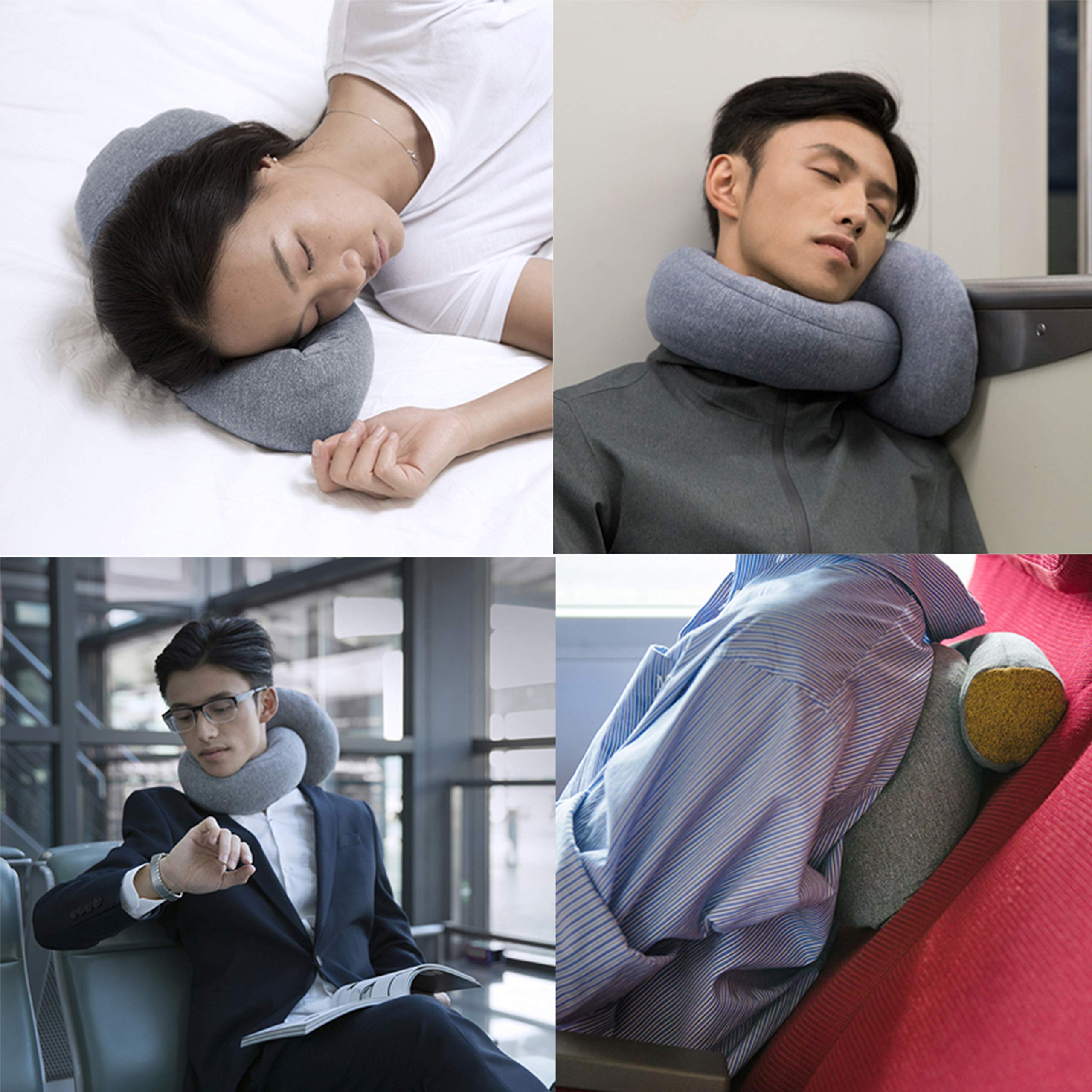 SINOVATI KIWEE Nackenkissen Nackenhörnchen Lollipop Design mit Memory Foam Orthopädisches Ergonomisches Nackenstützkissen fürs Reisen, Zuhause und Büro im Auto Flugzeug Zug
