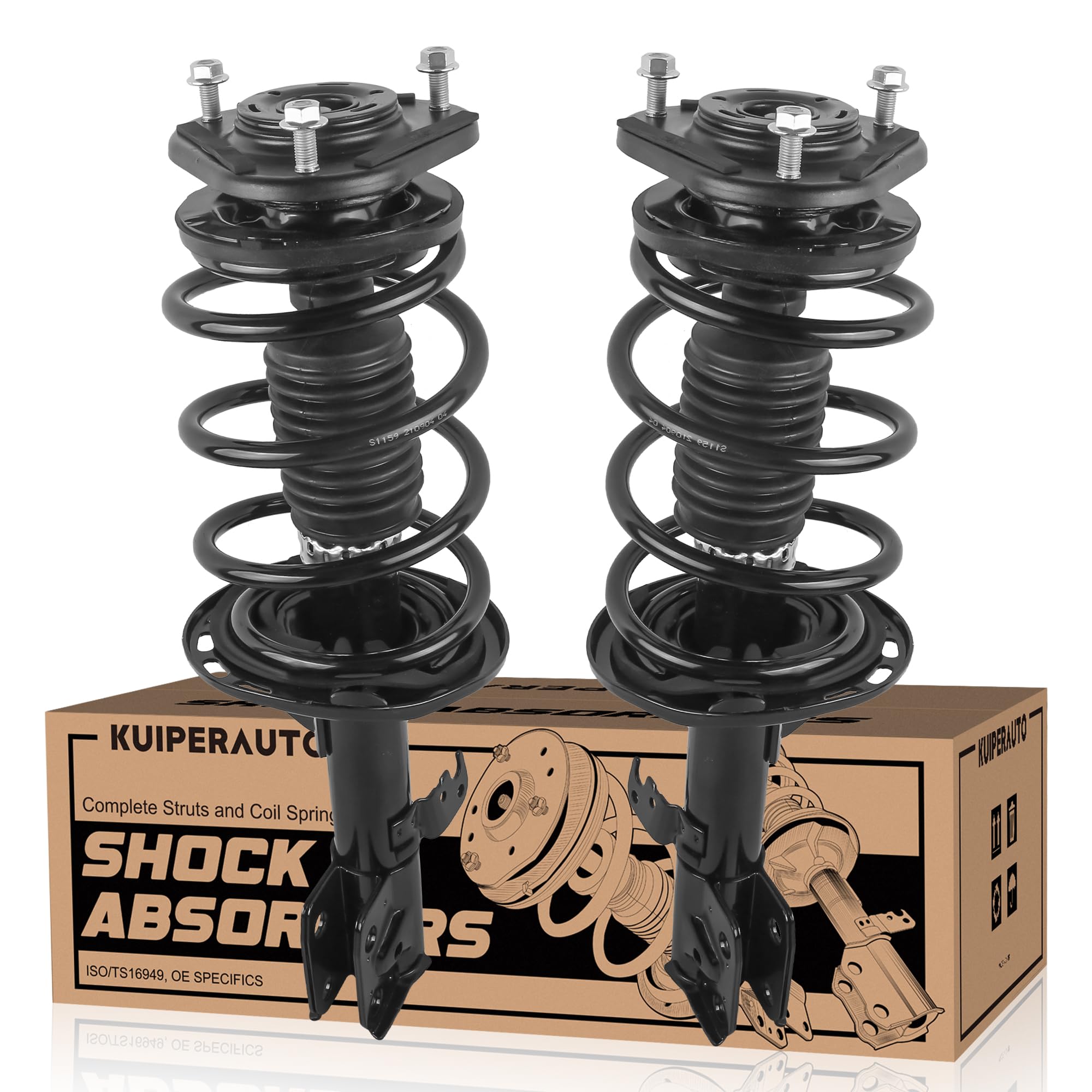 KUIPERAUTO 172990 172989 Complete Front Struts Coil Spring Assembly Compatible for 2014 2015-2019 Toyota Corolla 1.8L I4 Front Pair Set Replacement Shock Absorbers