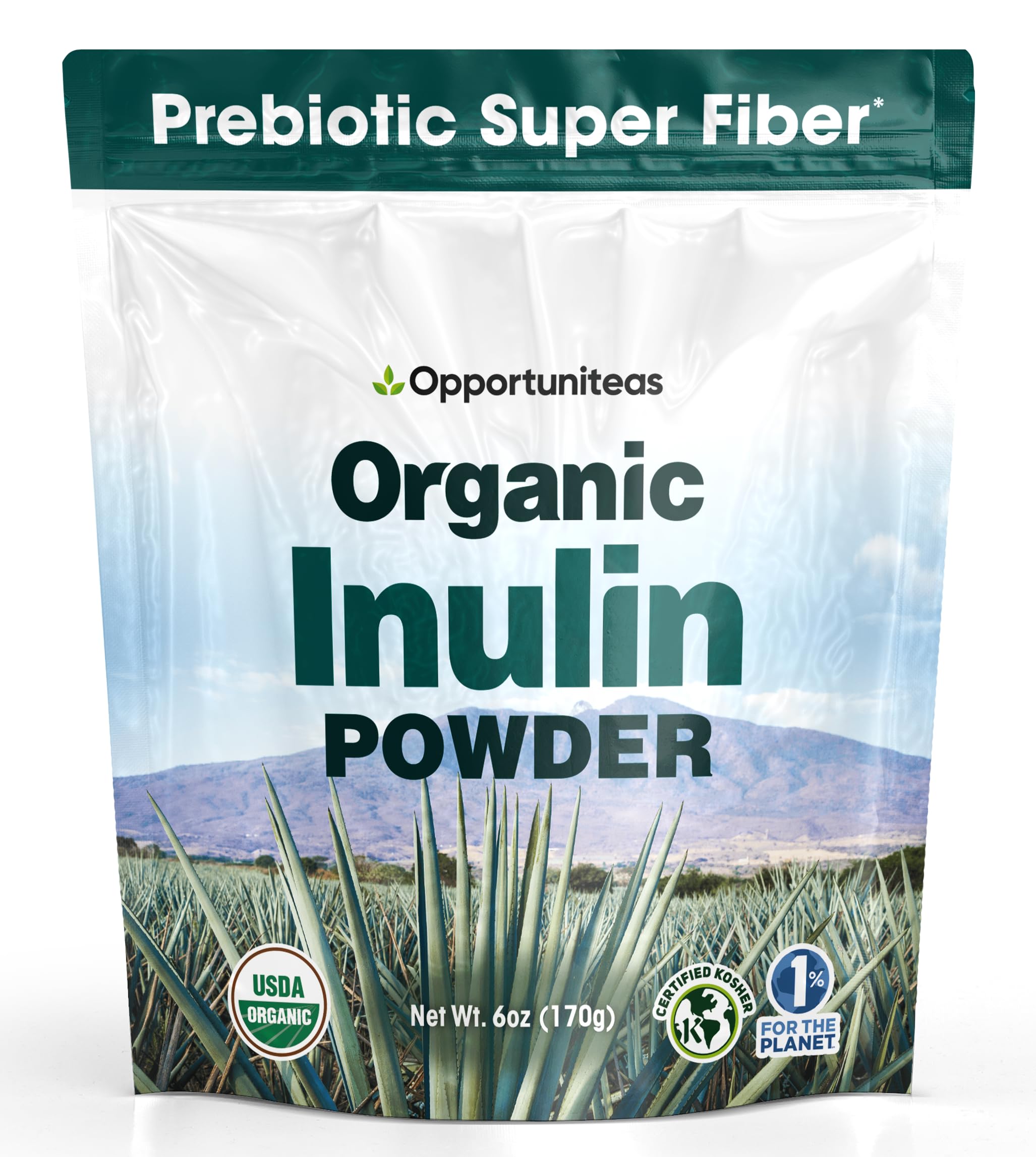 Opportuniteas Opportuniteas Organic Agave Inulin Powder, Unflavored, 6 oz