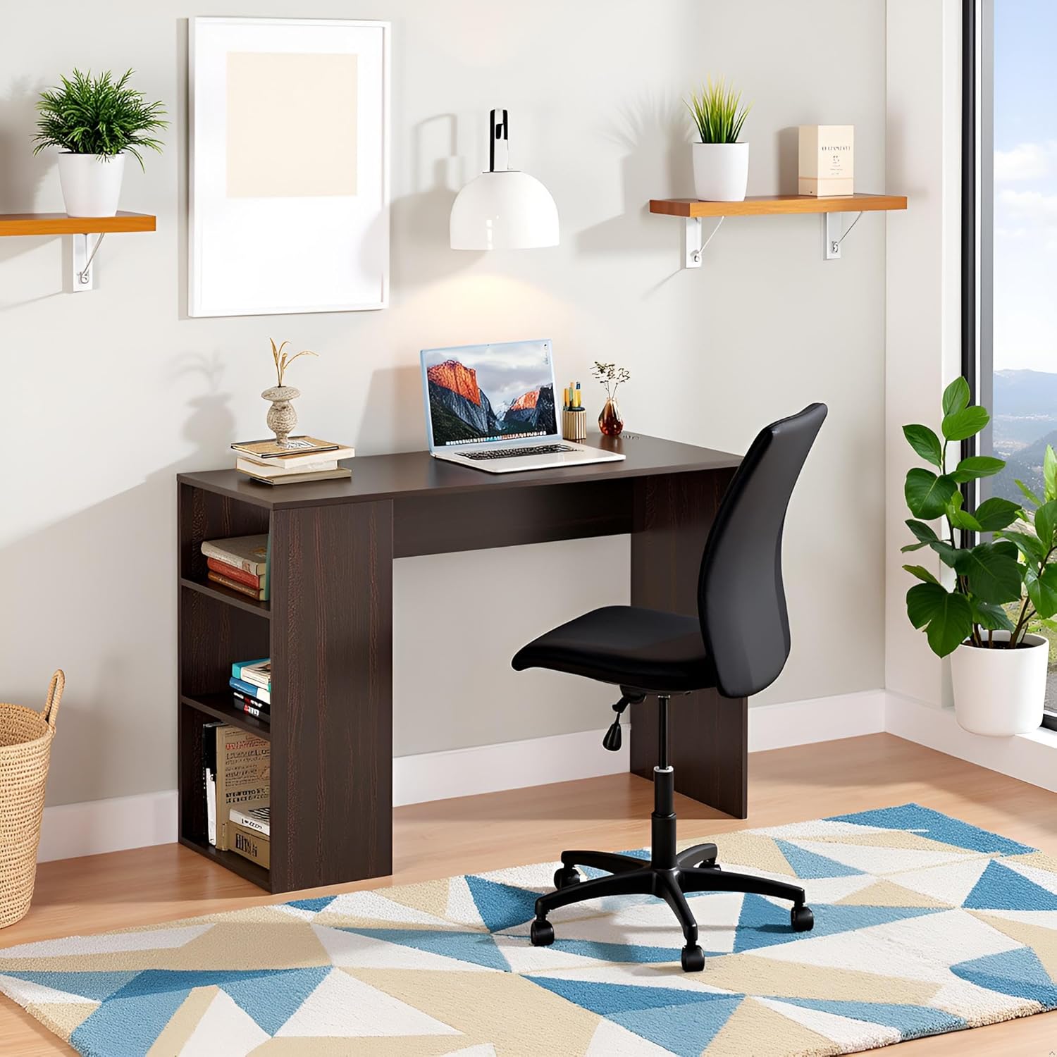 FURNEASER Lexus Engineered Wood Study and Computer Laptop Table for Home or Office, WFH Desk, with Drawer Shelves Storage for Books for Adults Kids Students, 80cm, Wenge (Wenge) FURNEASER Lexus Engineered Wood Study and Computer Laptop Table for Home or Office, WFH Desk, with Drawer Shelves Storage for Books for Adults Kids Students, 80cm, Wenge (Wenge)