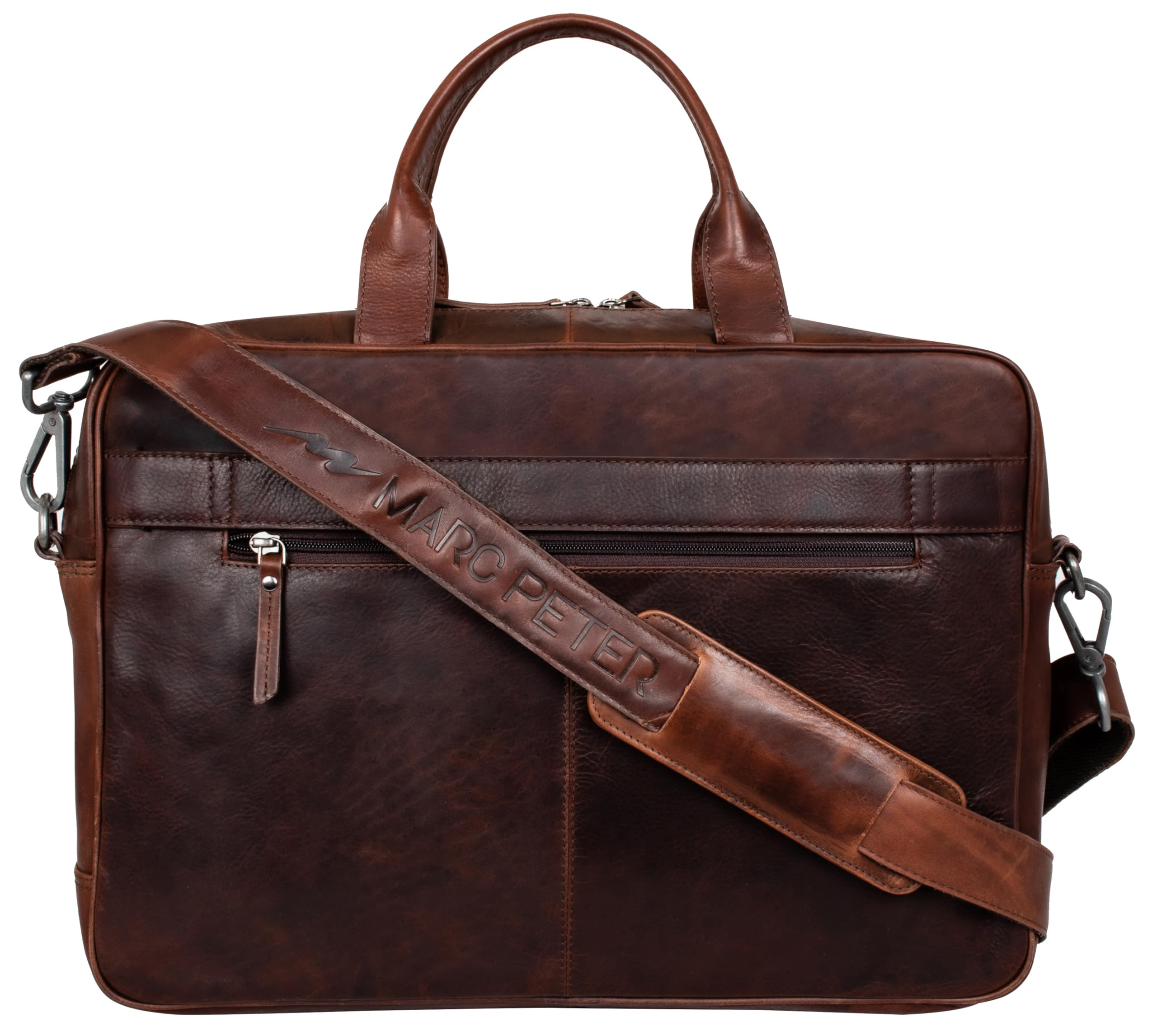 Marc Peter Laptoptasche Los Angeles I Leder Umhängetasche für 15.6 zoll Laptop I Aktentasche für Notebook I Tasche für Damen und Herren