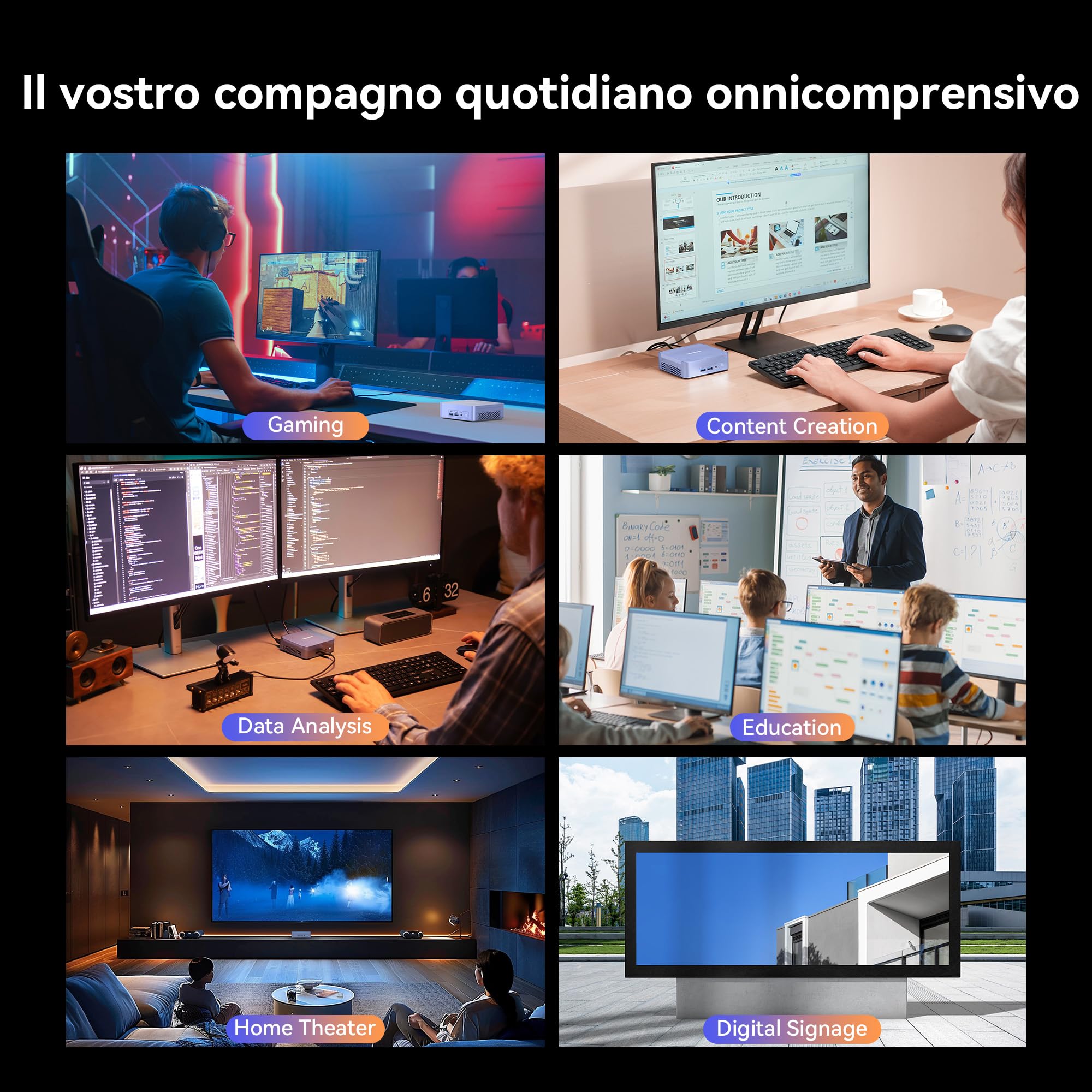 GEEKOM AX8 Pro AI Mini PC, AMD Ryzen 9 8945HS (8 núcleos, hasta 5.1 GHz), Mini Desktop Computer 32 GB DDR5, 2TB SSD, Windows 11 Pro, Radeon 780M, Wi-Fi 6E, BT5.2, 8K, IA