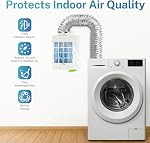 HOOMESUN Indoor Dryer Vent Kit, Dryer Vent Box for Electric Dryer, Safety Vent Flap, Indoor Dryer Vent for Electric Dryer with Screen Filter, Polyester Filters, Dryer Vent Hose