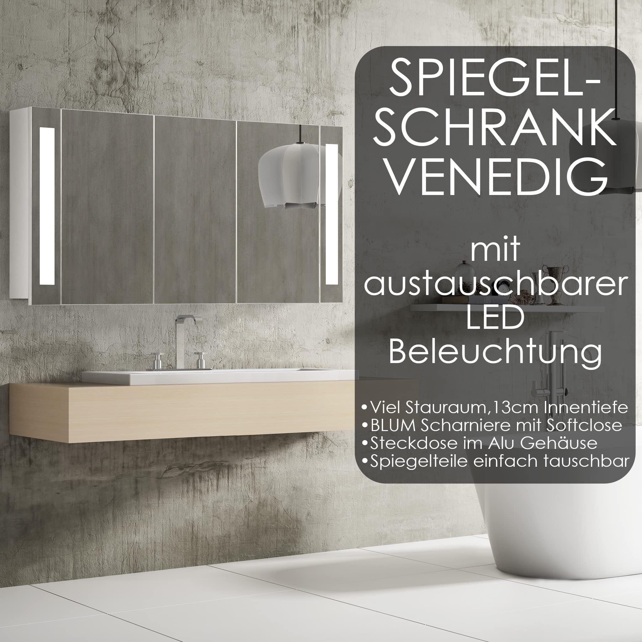 Mattweisser 80Cm Wandhängender Badezimmerschrank Mit 60X80 Led Spiegel