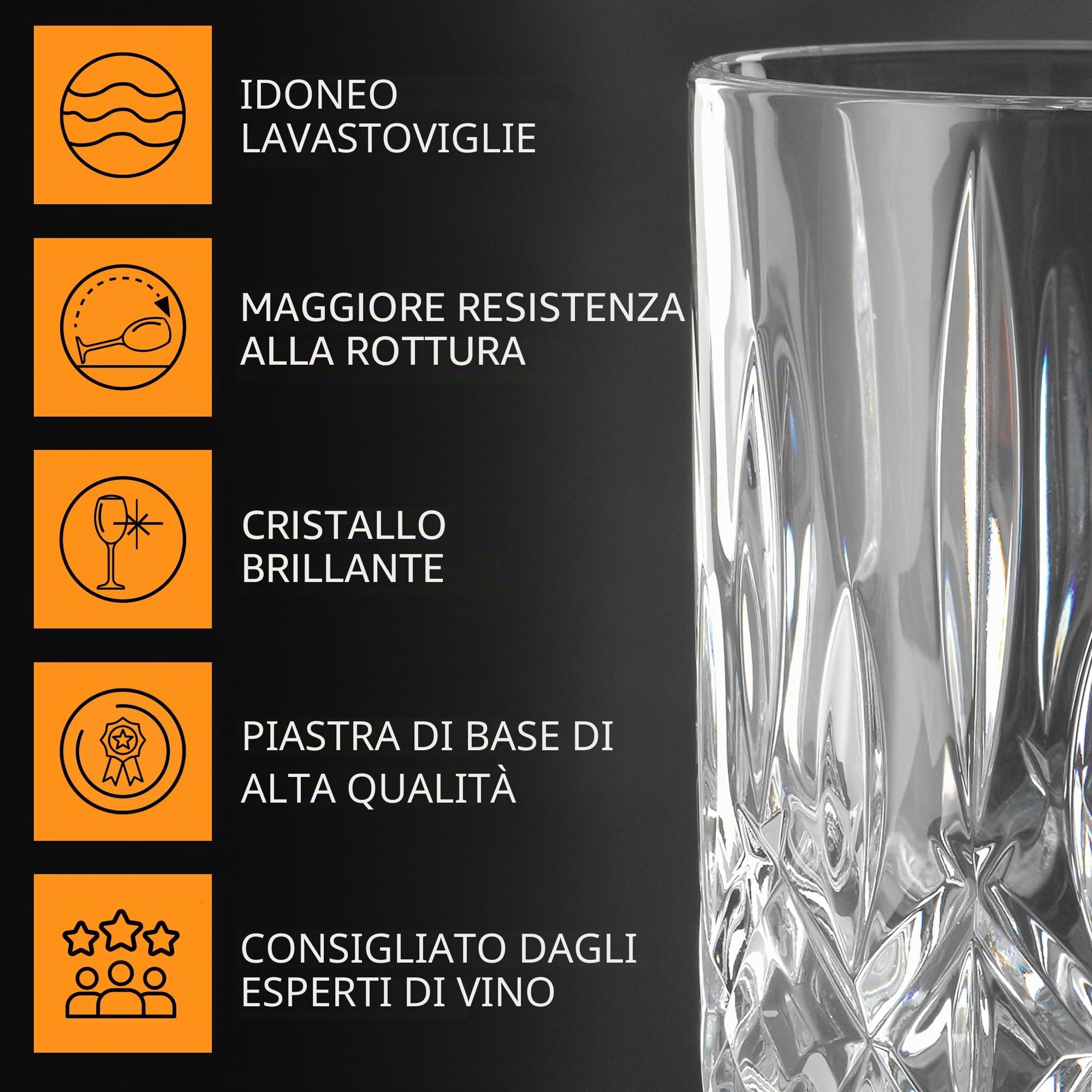 Spiegelau & Nachtmann, Noblesse 104247 - Set di 4 bicchieri da vino da cocktail, in cristallo, 355 ml