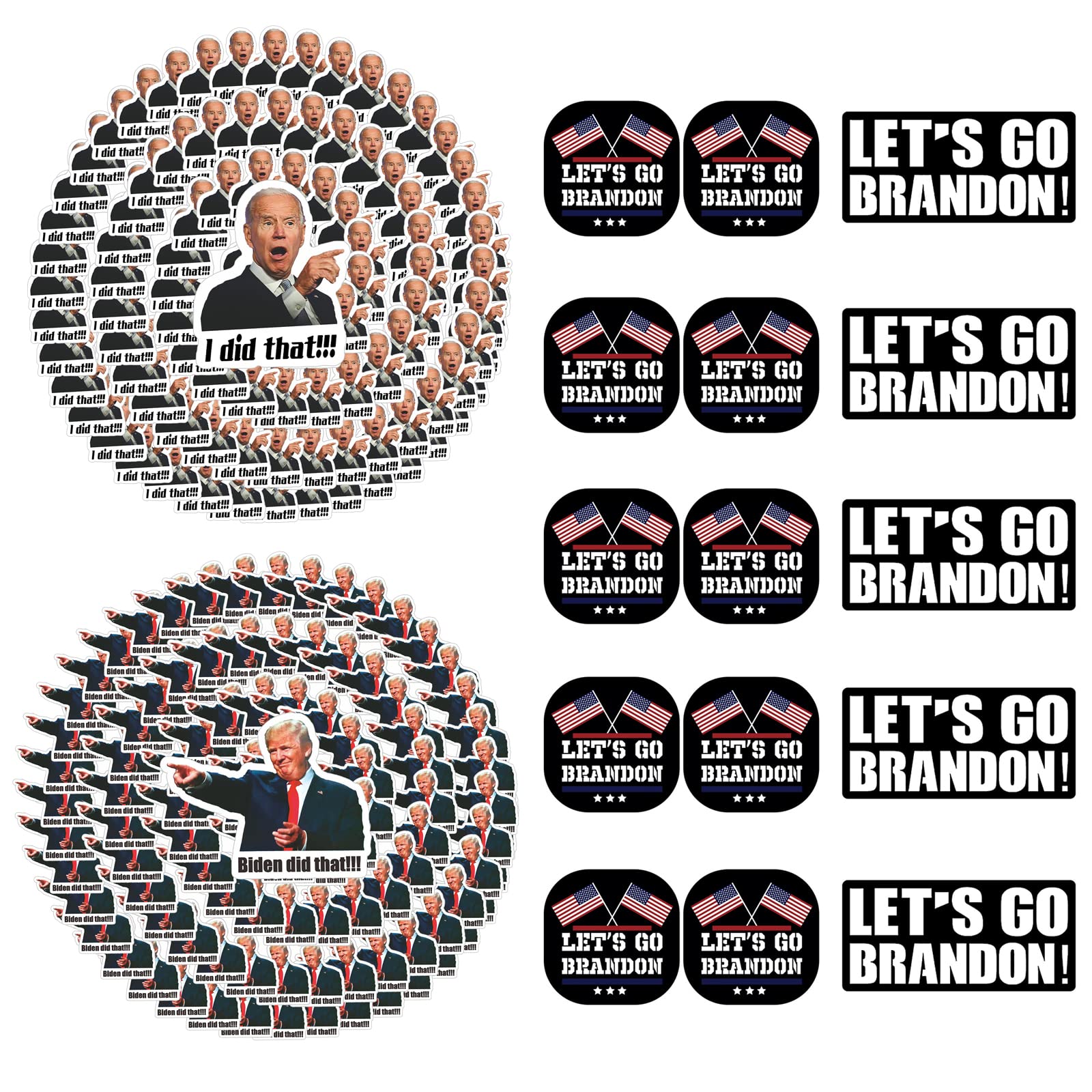 Sora Tuki215Pcs I Did That Biden Stickers Gas, Lets Go Branson Stickers, FJB Stickers, Funny Sticker for Car Motorcycle Laptop Windows