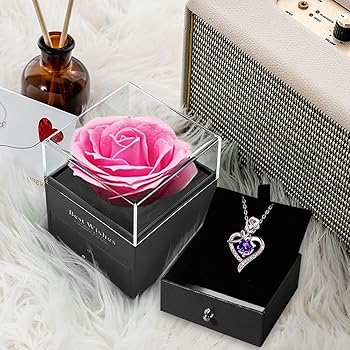 Amazon | [Laluna] バラ ネックレス レディース シルバー925