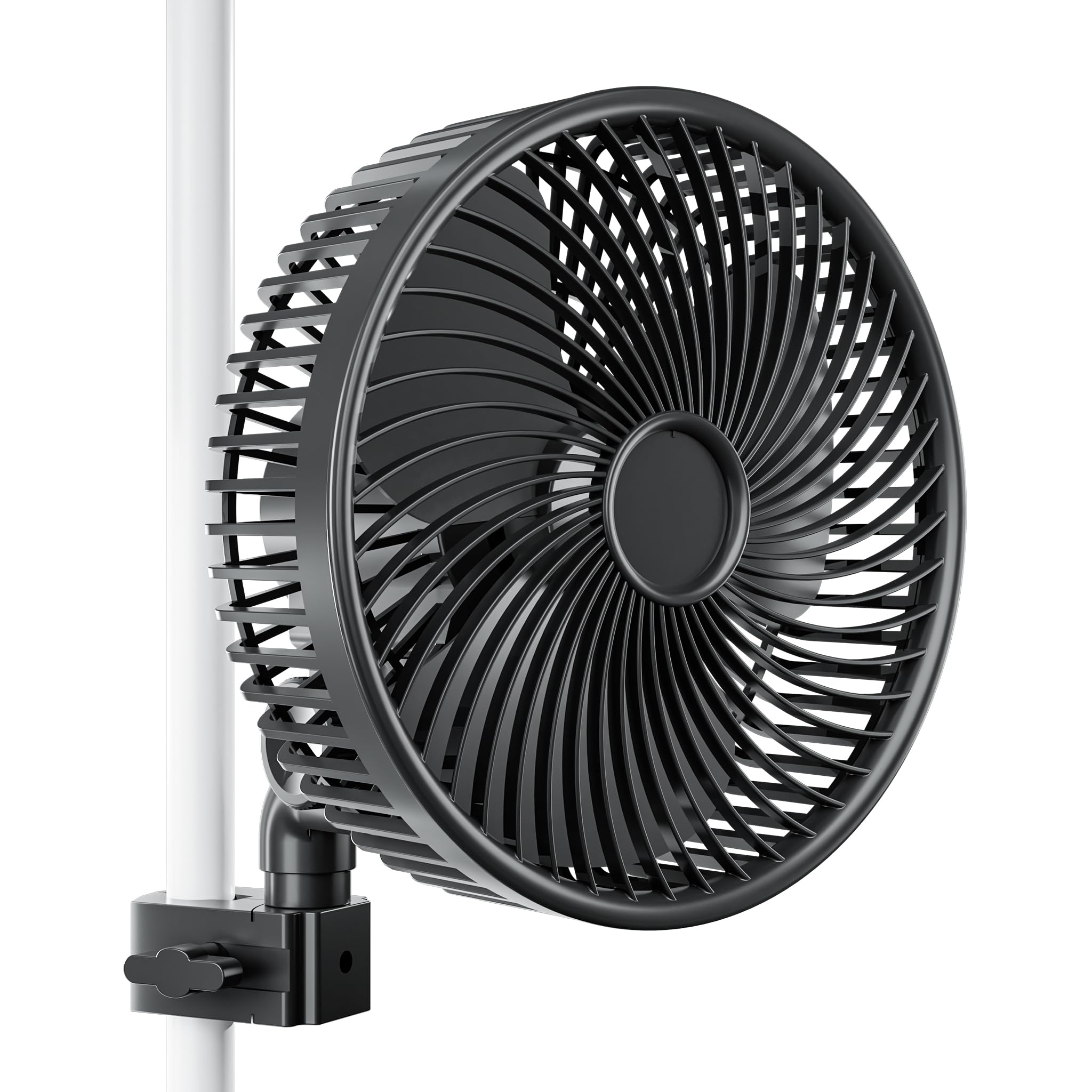 Photo 1 of Sea Monkey Grow Tent Clip Fan 6 Inch, EC Motor 330CFM 10W, 10-Speed Oscillating Fan with 100° Auto Oscillation, IP-54 Weatherproof, 35dBA Quiet, 80" Cord, for Indoor Plants Hydroponics Ventilation