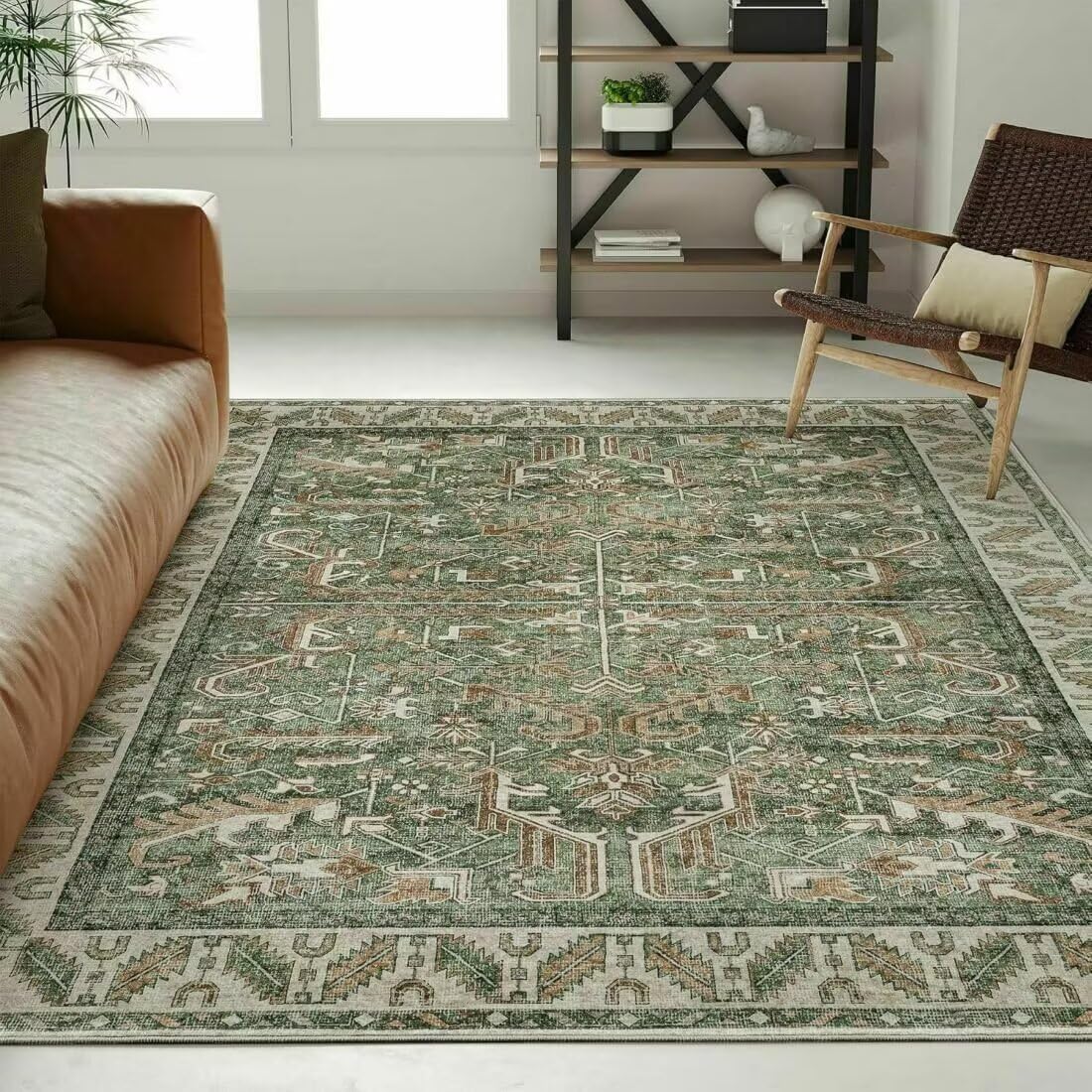 Tapis rétro vert résistant aux taches pour masquer les salissures de la cuisine