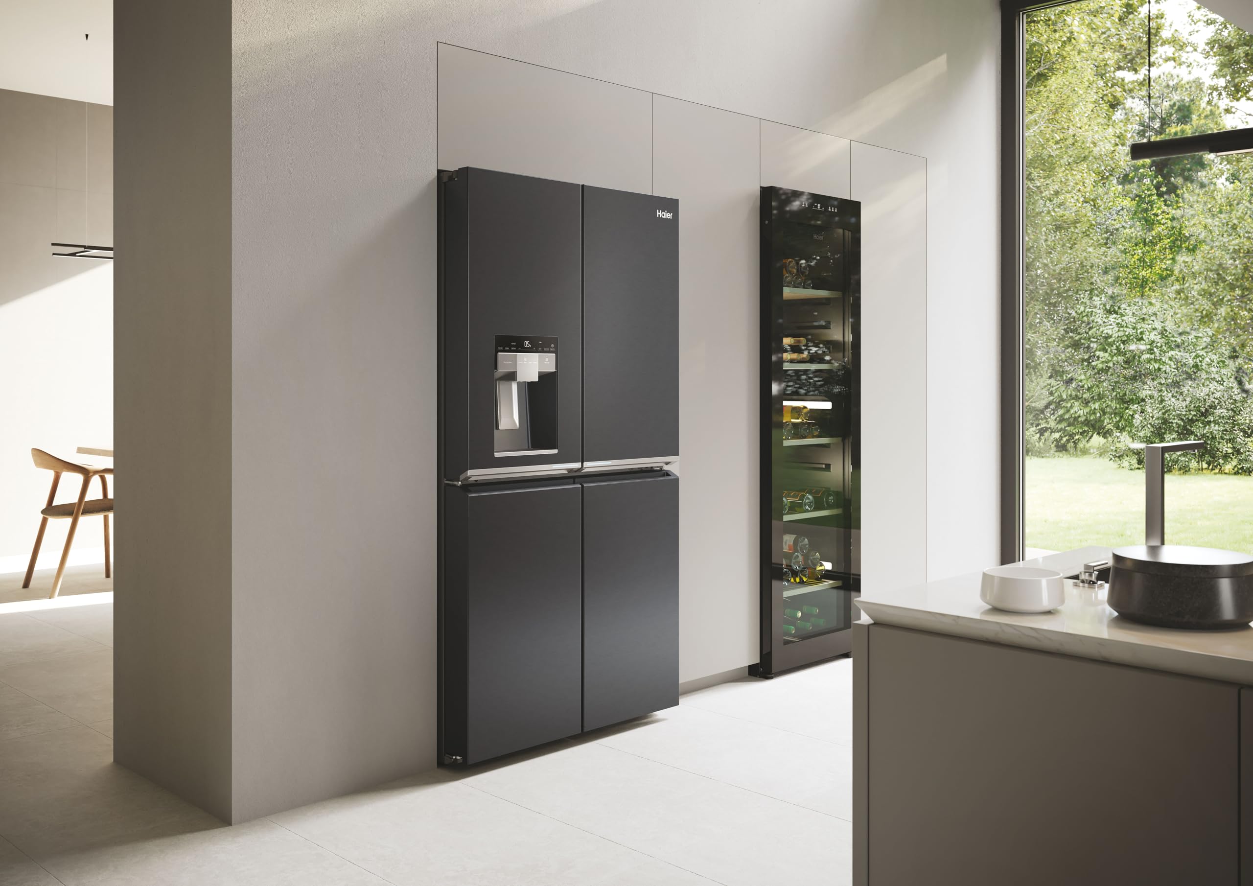 Haier Cube 90 Serie 7 HCR7918EIMB frigo américain Pose Libre 601 L E Noir