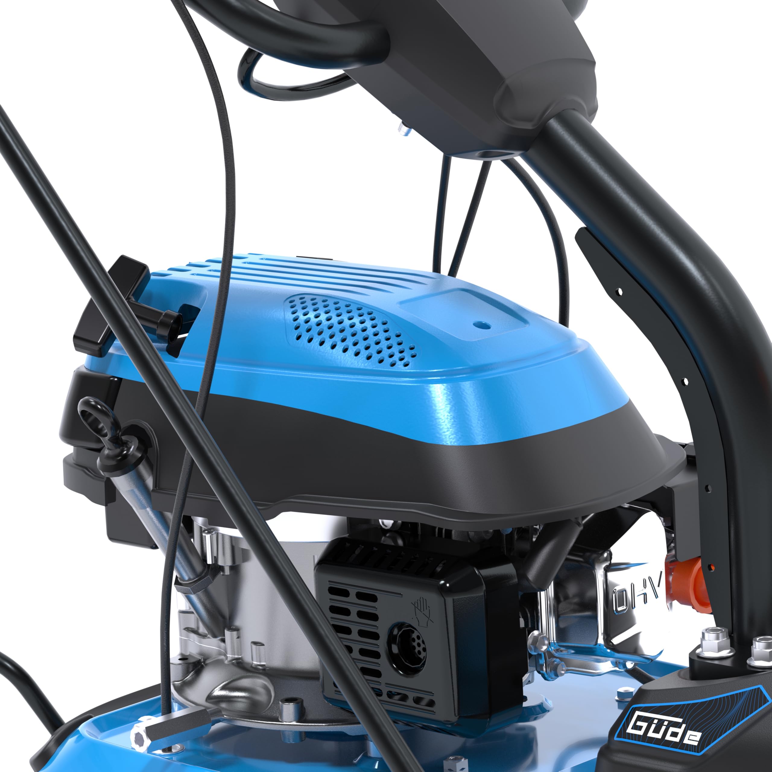 Güde GKM 100.1 Kehrmaschine - 4-Takt OHV-Motor, 173 Kubikzentimeter Hubraum, 3,2 Kilowatt, 4,4 PS, 1 Meter Arbeitsbreite, Bürste, Schneeschild und 72 Liter Behälter, 3 Vorwärts- und 1 Rückwärtsgang