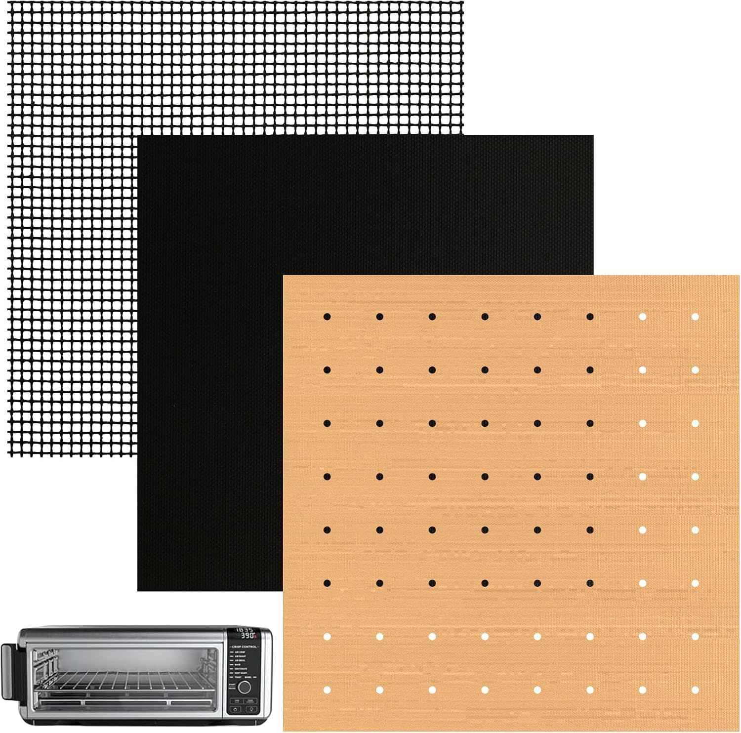 WMKGG 12 inch Square Air Fryer Liners Set, 3 Pack Non-stick Reusable Toaster Oven Mat Compatible with Ninja Foodi Flip SP101/SP201/SP301/SP351, Cuisinart Toaster Oven, Microwave WMKGG 12 inch Square Air Fryer Liners Set, 3 Pack Non-stick Reusable Toaster Oven Mat Compatible with Ninja Foodi Flip SP101/SP201/SP301/SP351, Cuisinart Toaster Oven, Microwave