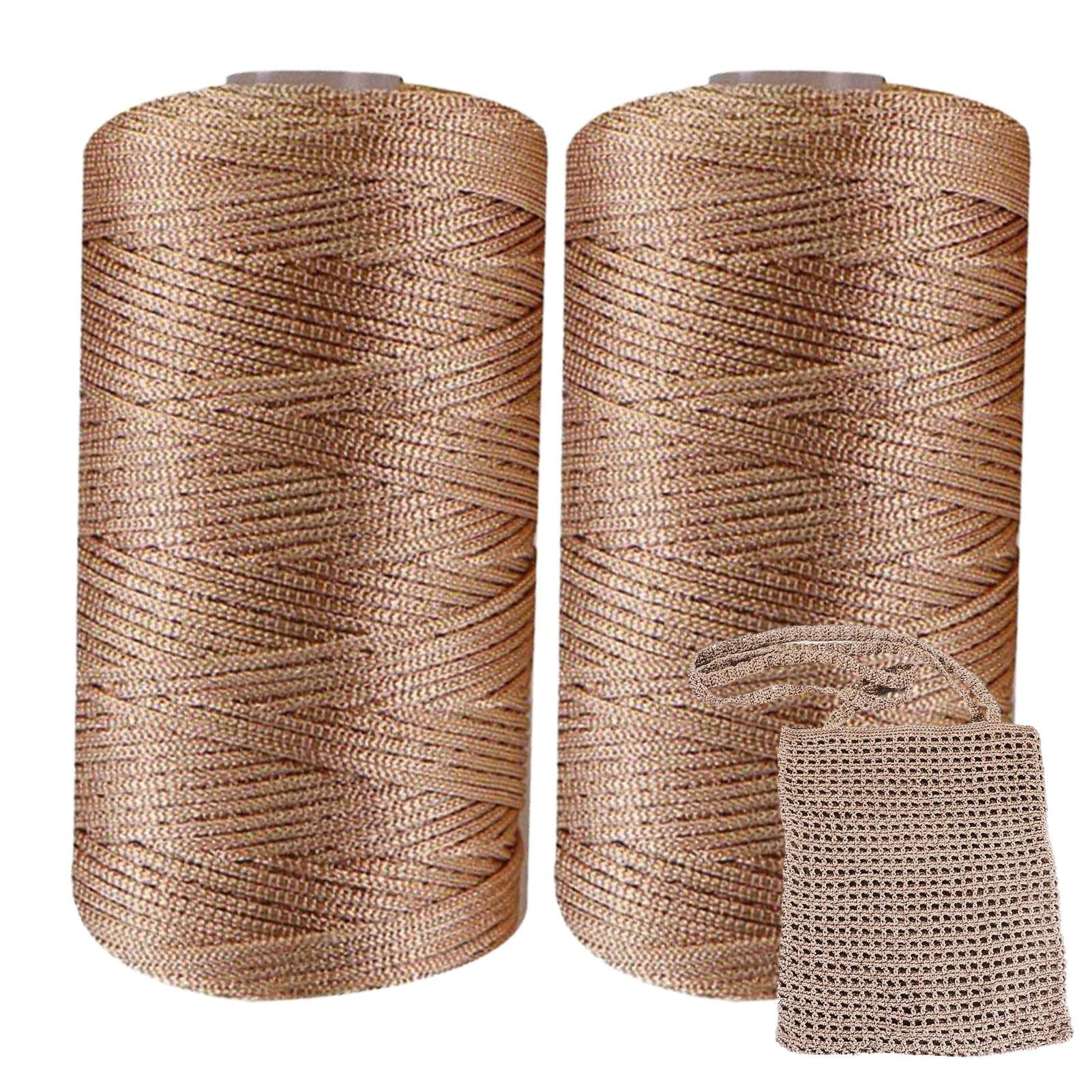 Art Yarn Cord - 2 Knitting Macrame Crocheting Hat Yarn - Hats Bags Knitted Crochet Handmade Craft Knit Yarn