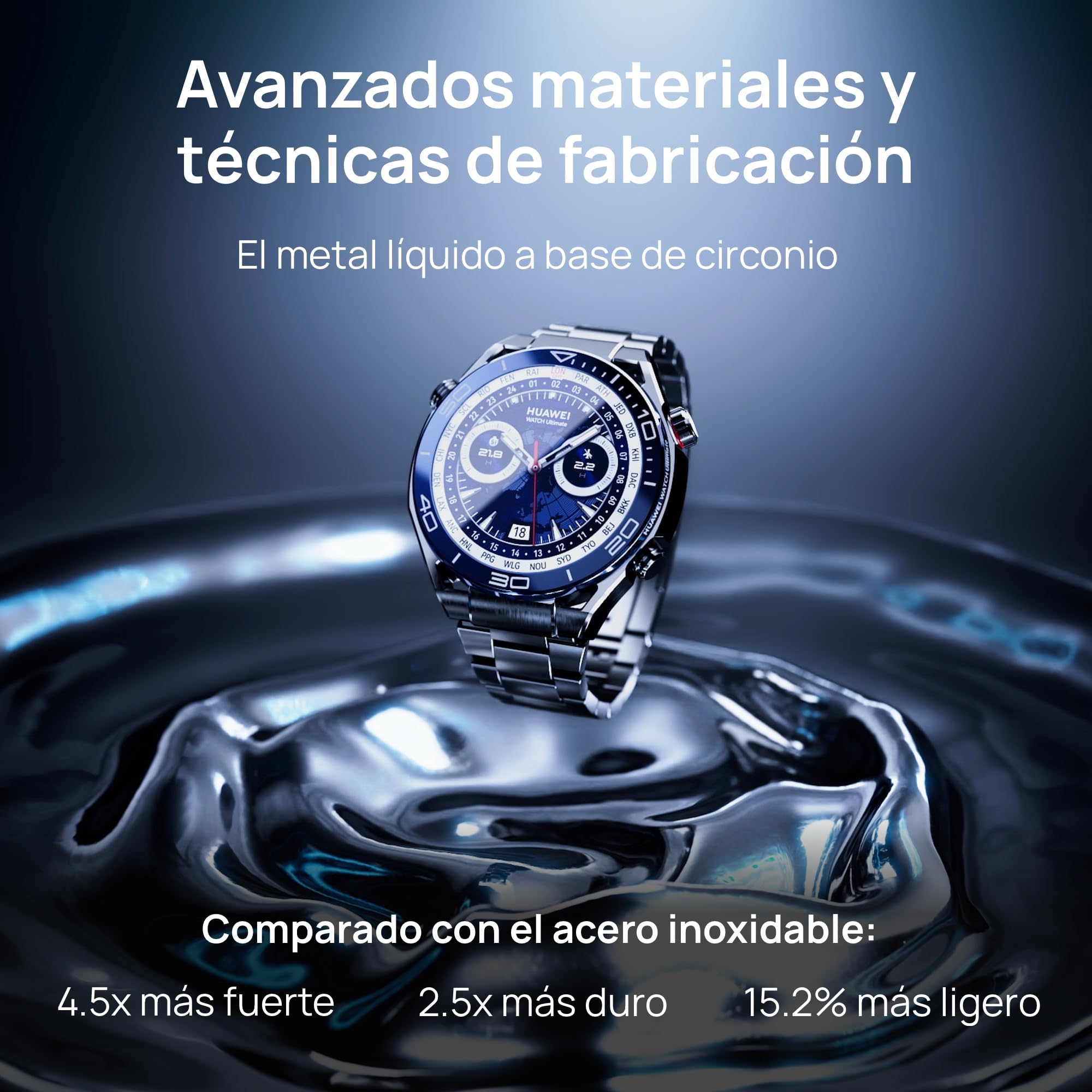 HUAWEI Watch Ultimate Smartwatches, Reloj de Metal Líquido a Base de Circonio, Modo de Golf, Resistencia al Agua a 100 Metros, Dos Semanas de Batería, GPS, Llamadas Bluetooth, iOS & Android