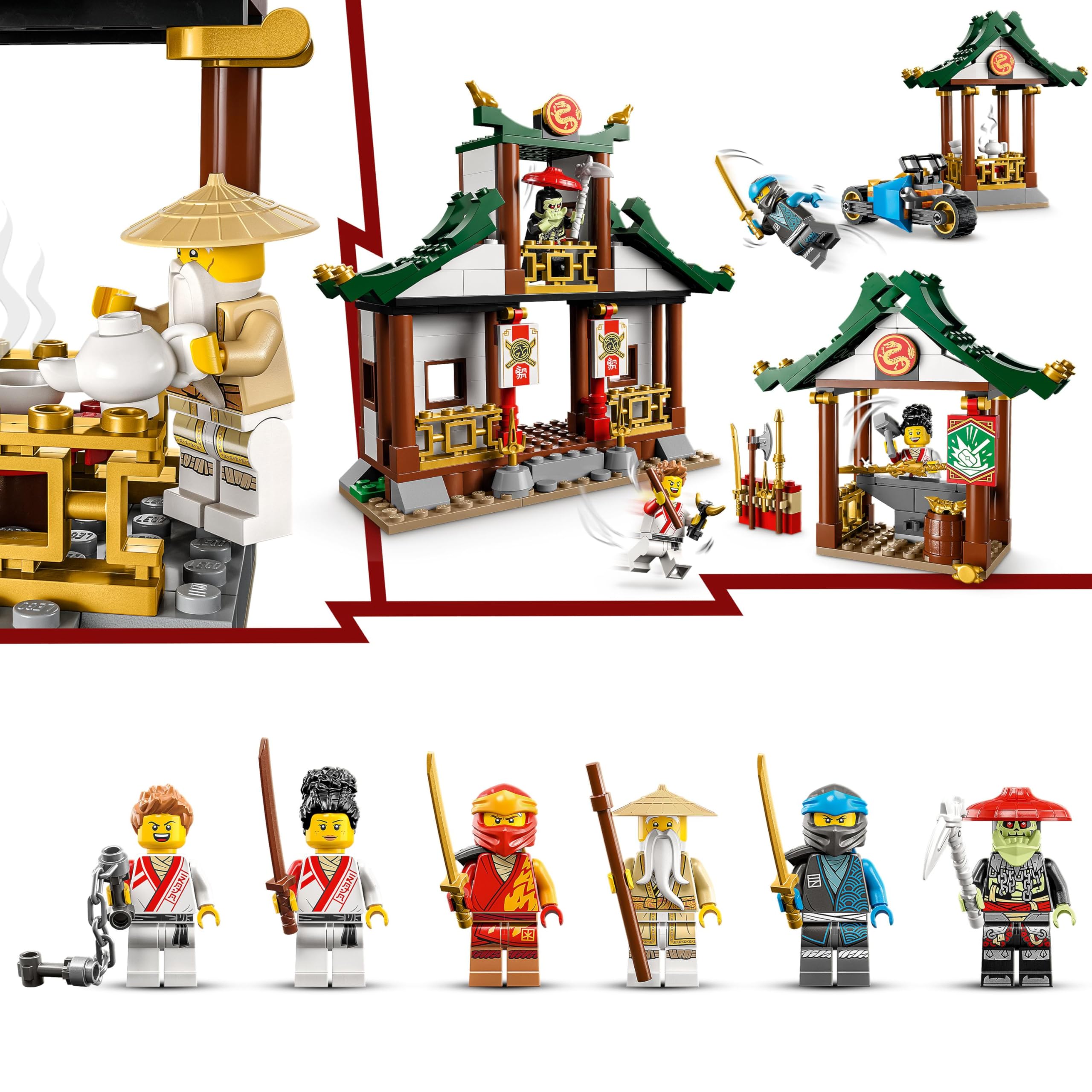 LEGO Ninjago La Boîte de Briques Créatives Ninja, pour Construire Un Parcours d'obstacles, Une Voiture Ninja, Une Moto et 6 Minifigurines, Jouet Enfants 5 Ans 71787