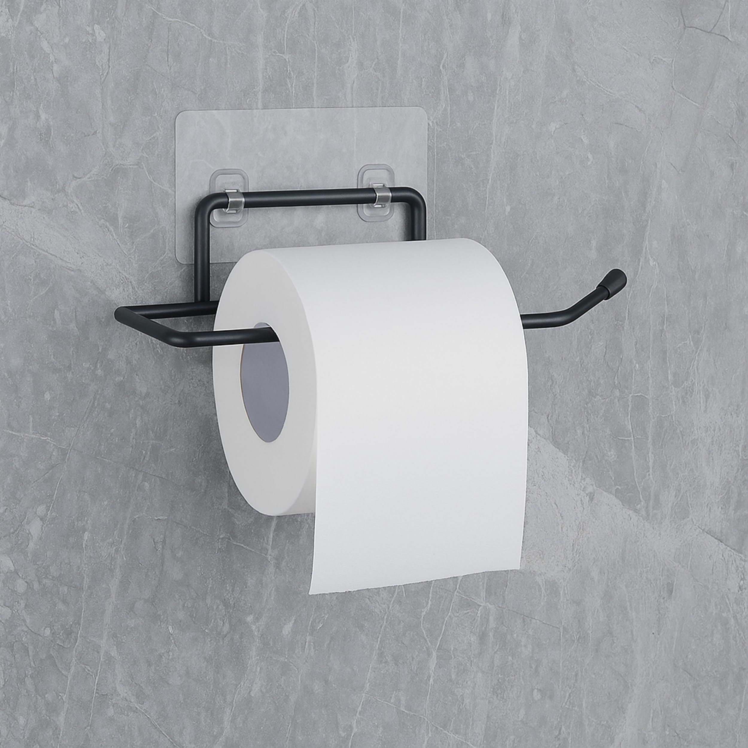 JIALTO 1 Pcs Self Adhesive GI Steel Toilet Paper Holder Self Adhesive/Toilet Paper Roll Holder/Tissue Paper Roll Holder for Bathroom/Nepkin Holder/Towel Holder (Black)-image-15