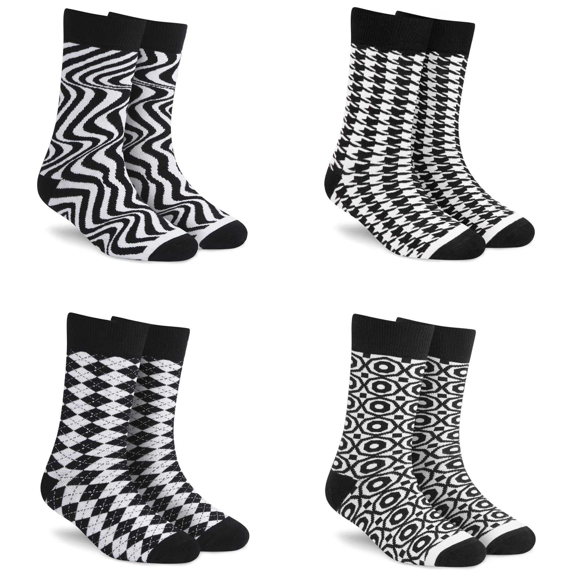 dynamocks Men's and Women's Combed Cotton Crew Length Socks (Pack of 4) (Multicolour, Free Size)-picture-12