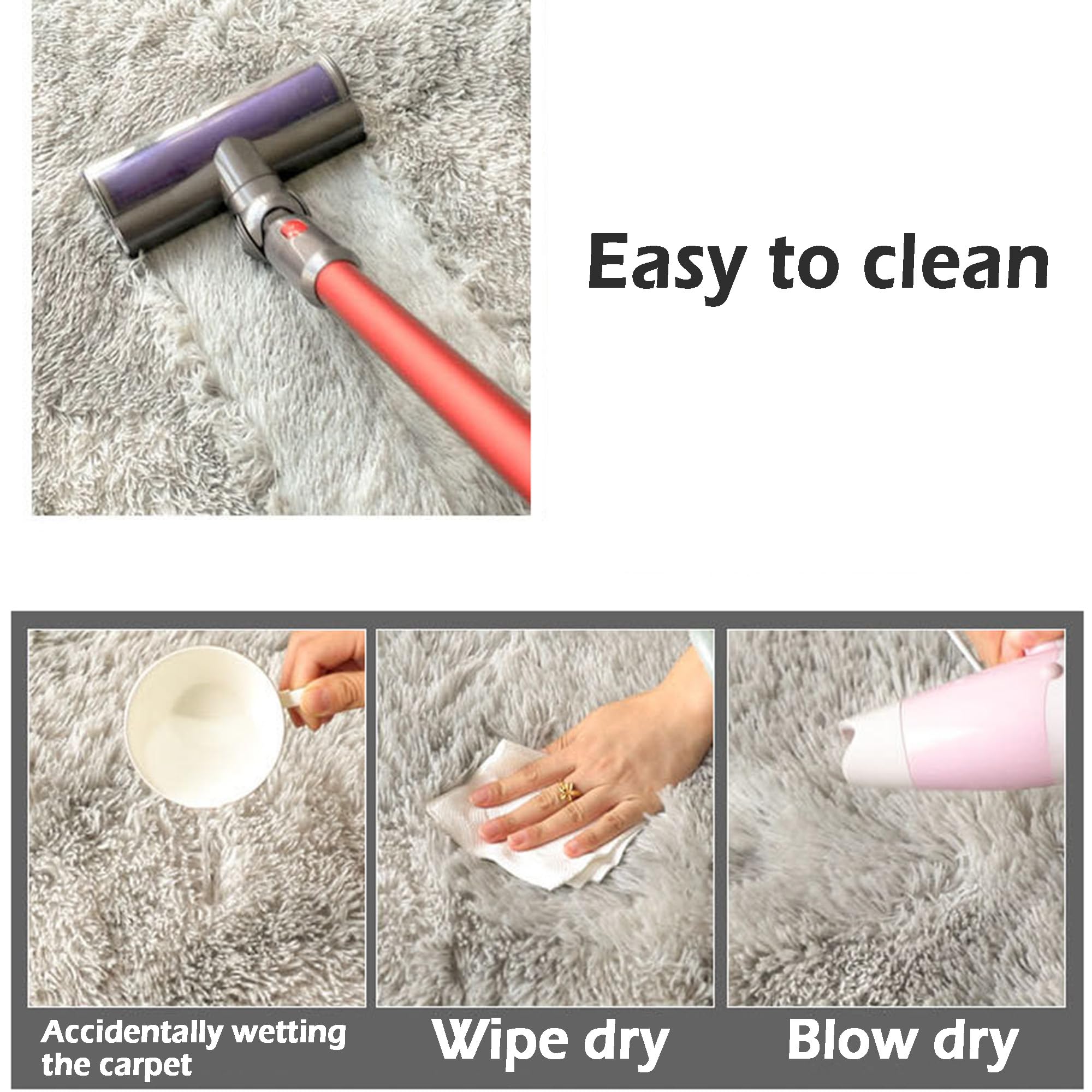 Tapis de salon, grande taille et doux pour chambre à coucher avec revers antidérapant durable, tapis de sol pour chambre d'enfant, de bébé, cuisine, salon, chambre à coucher, 200 x 250 cm