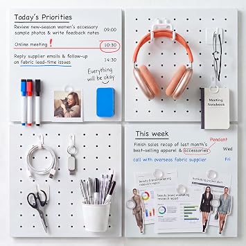 Maxtek Pegboard and Whiteboard Wall Organizer 24 x 24in Panels