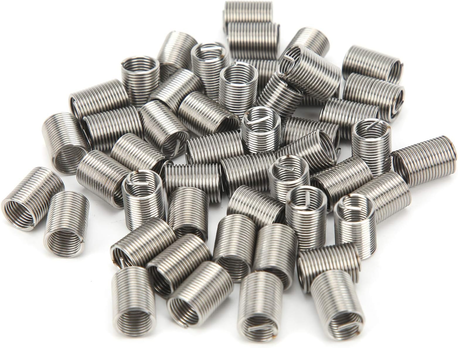 Thread Repair Insert Kit,50pcs Helicoil Thread Repair Insert M8*1 * 2.5 D Thread Protection Sleeve Wire Thread Inserts Steel Sheath Screw Repair Sleeve Assortment Kit