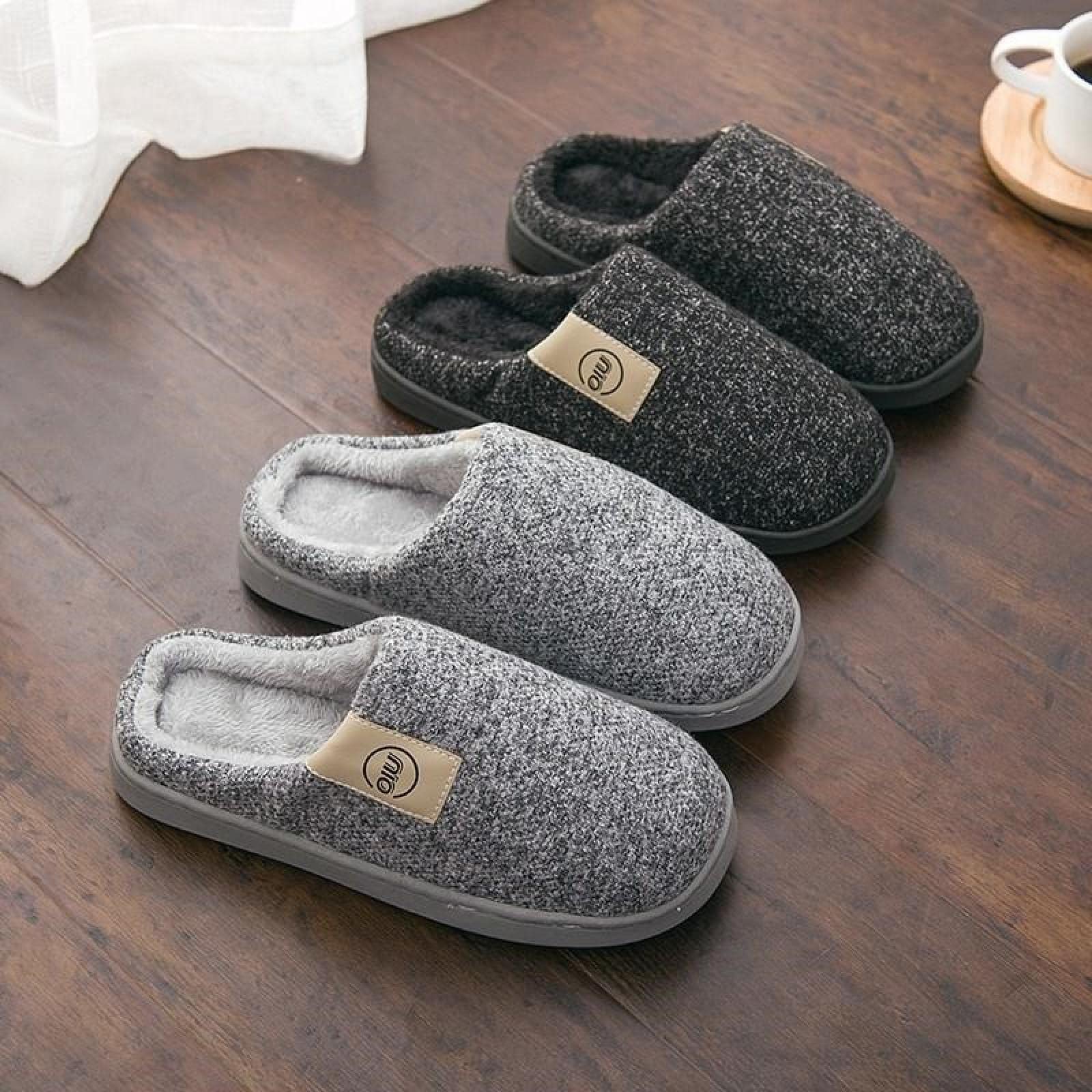 Un'Elegante Pantofole in Cotone Pantofole Calde Pantofole in Cotone Autumn Winter Outdoor Warm Men Slippers Casual Comfortable Fla