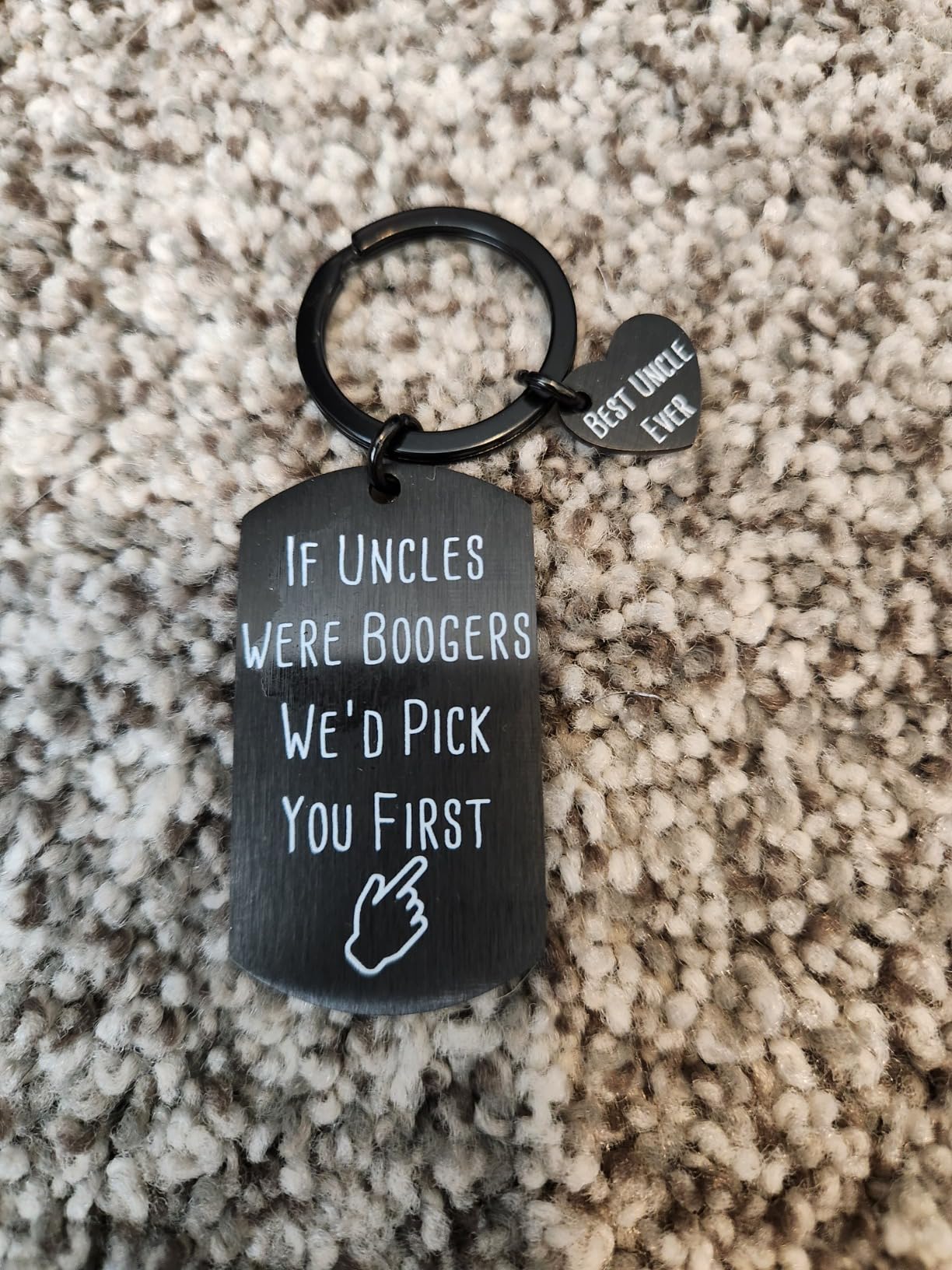 Funny Uncle Keychain Gift - "If Uncles Were Boogers" Quote, Stainless Steel, From Niece Or Nephew - View #7