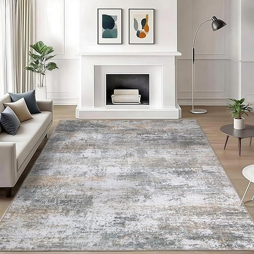 Miniatura 42 de WILLSUN Alfombras de área lavables, de 5 x 7, antideslizantes, bohemias, de gran área, para sala de estar, dormitorio, lavable a máquina, alfombra