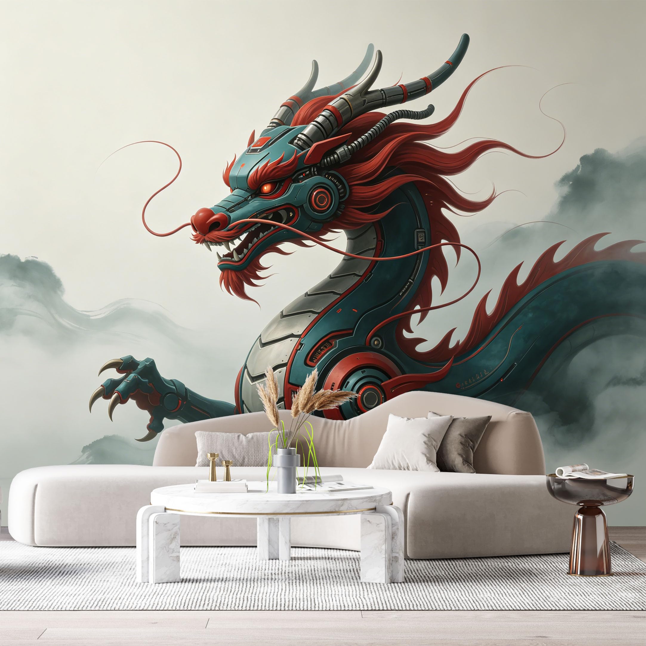 Custom Size Wall Mural Heavy Armored Fantasy Beast Futuristic Metal Armor SciFi Art SelfAdhesive Art Prints Removable Large Wallpaper Boy Bedroom Esports Room Game Room Tenant Room Studio