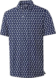 ZITY Mens Golf Shirts Short Sleeve Print Patterns Performance Moisture Wicking Polo Shirt