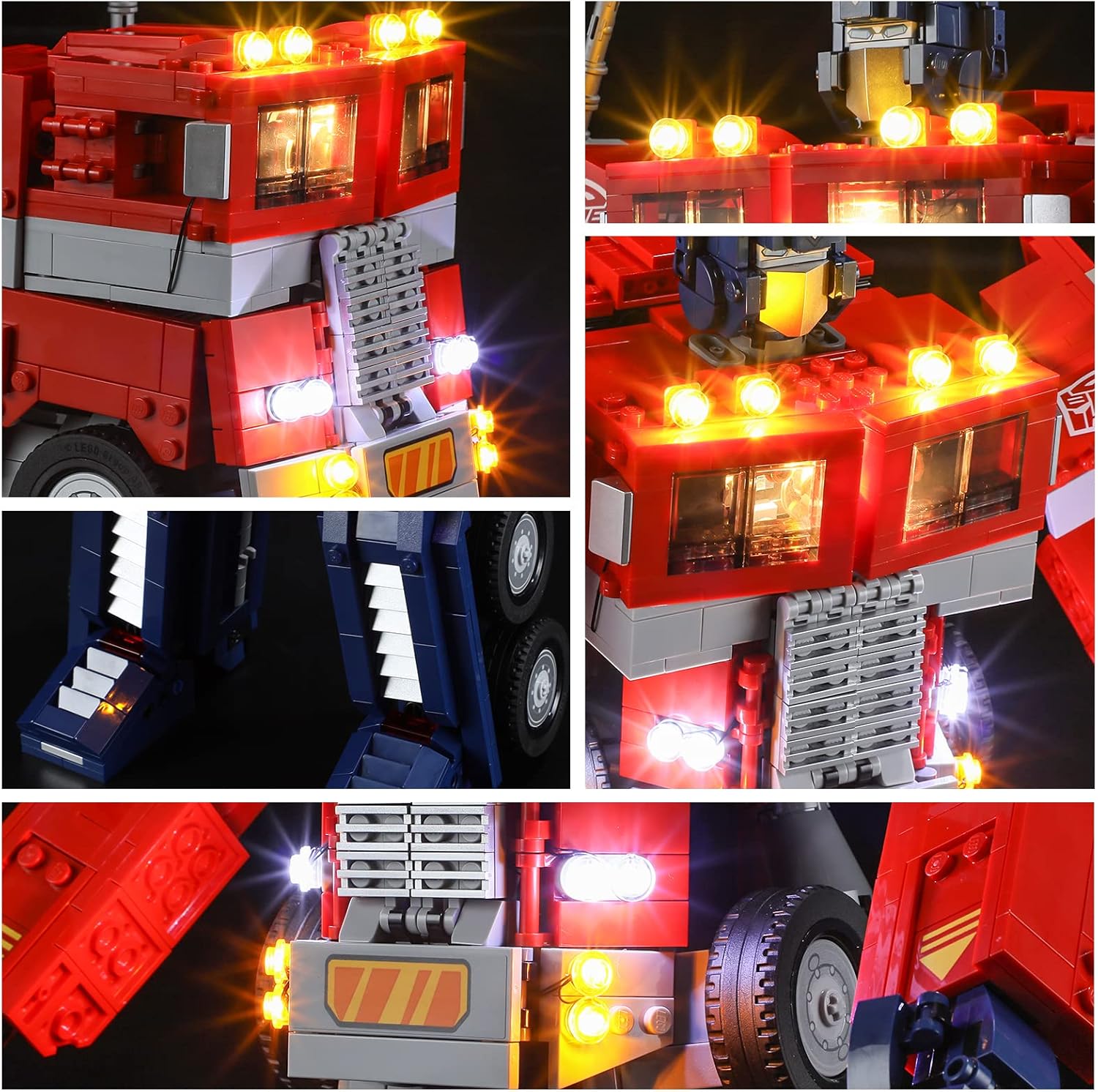 GEAMENT LED Light Kit Compatible with Lego Optimus Prime - Lighting Set for Creator 10302 Building Model (Model Set Not Included)