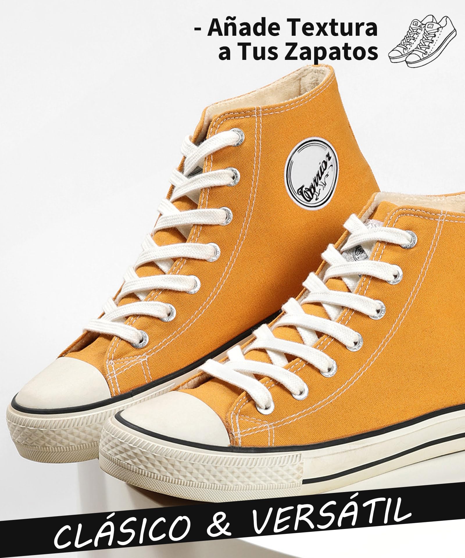 Stepace 2 Pares Cordones Planos de 100% algodón 8 mm de Ancho Cordones para Zapatillas y Zapatos Deportivas — view 4