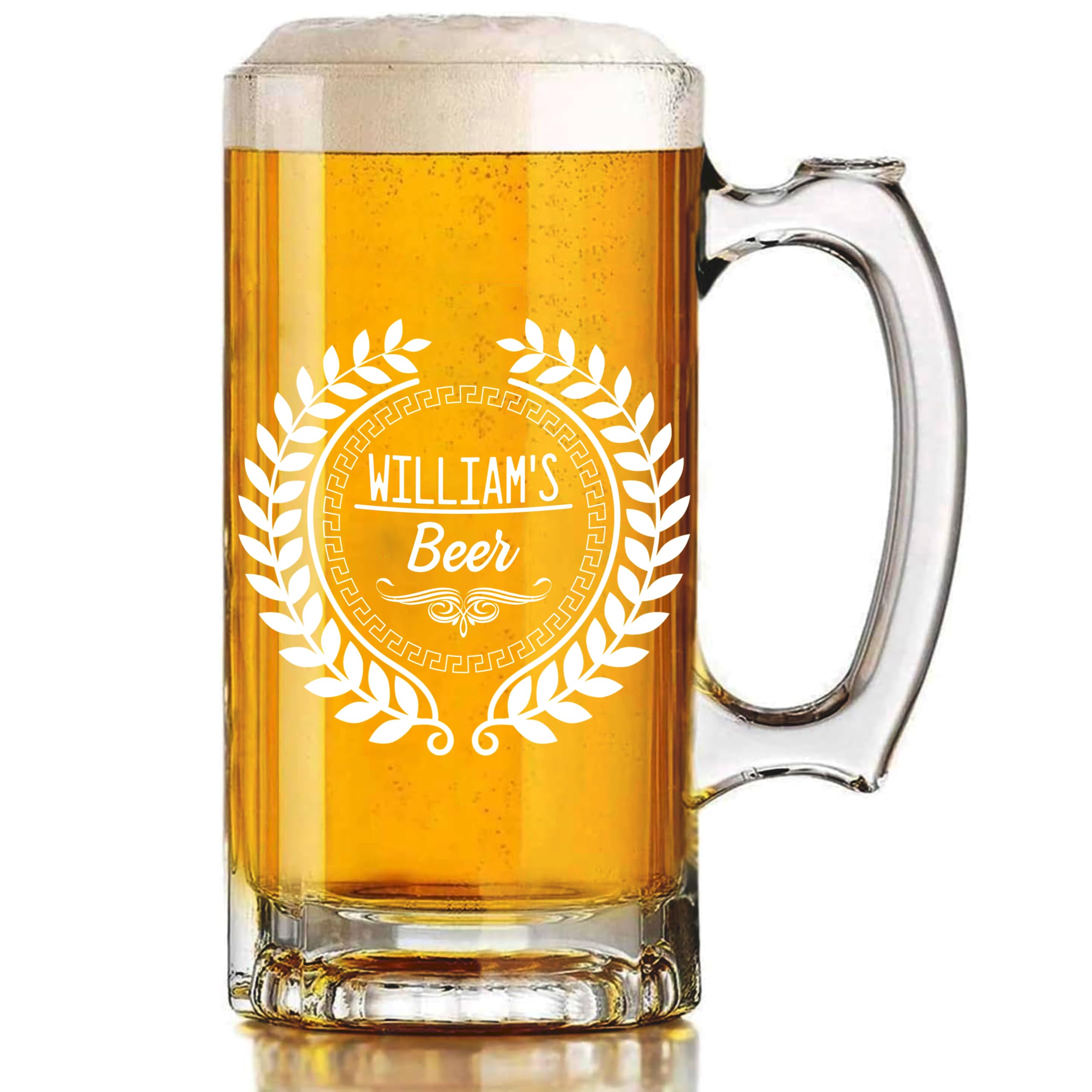 EKAM Personalised Engraved Beer Mug for Dad – Gift for Dad – Custom Name Beer Mug – Engraved Mug Gift on Father’s Day Happy Father’s Day Present for Father (Design 03)