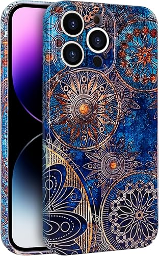 Funda de teléfono para iPhone 14 Pro Max, funda ligera de mandala bohemia para PC, protección contra caídas, funda bohemia para teléfono, soporte