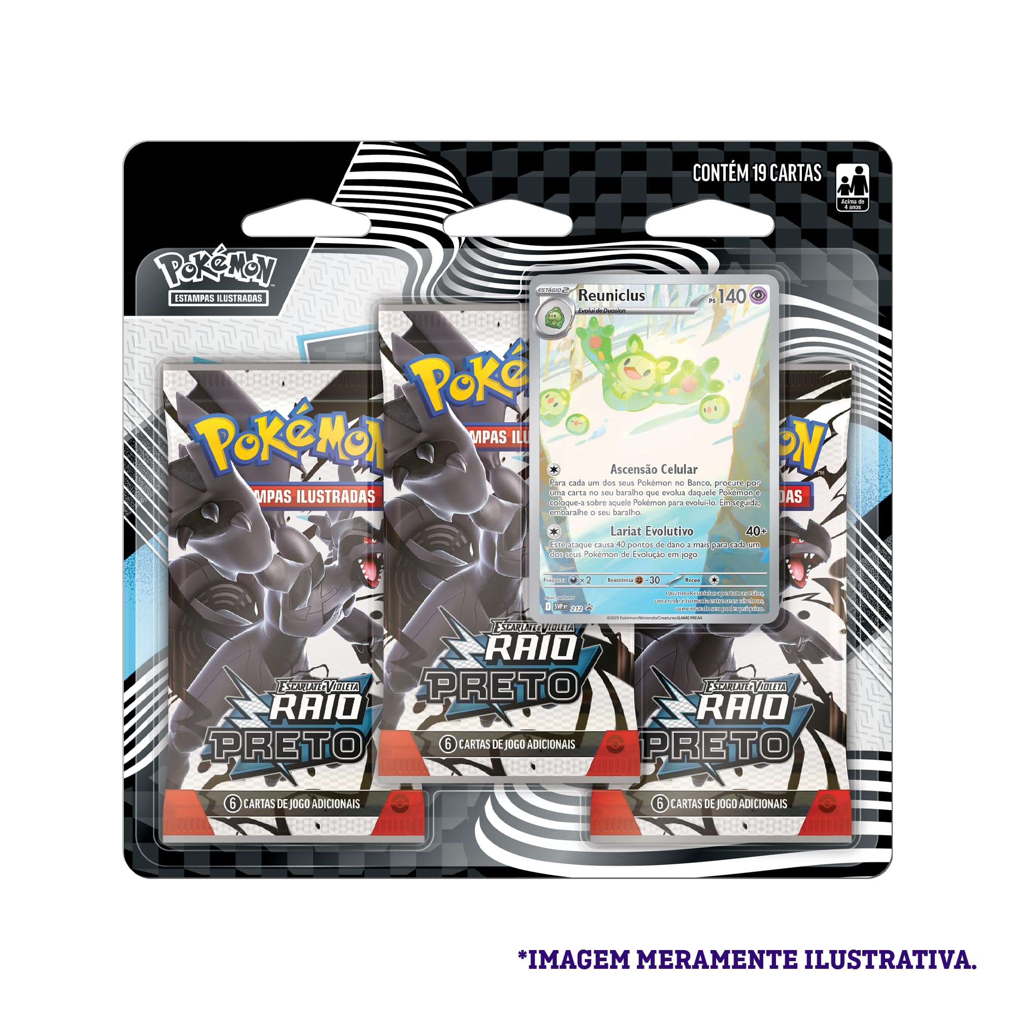 Pokémon TCG, Blister Triplo Pokémon EV10.5 Raio Negro Reuniclus