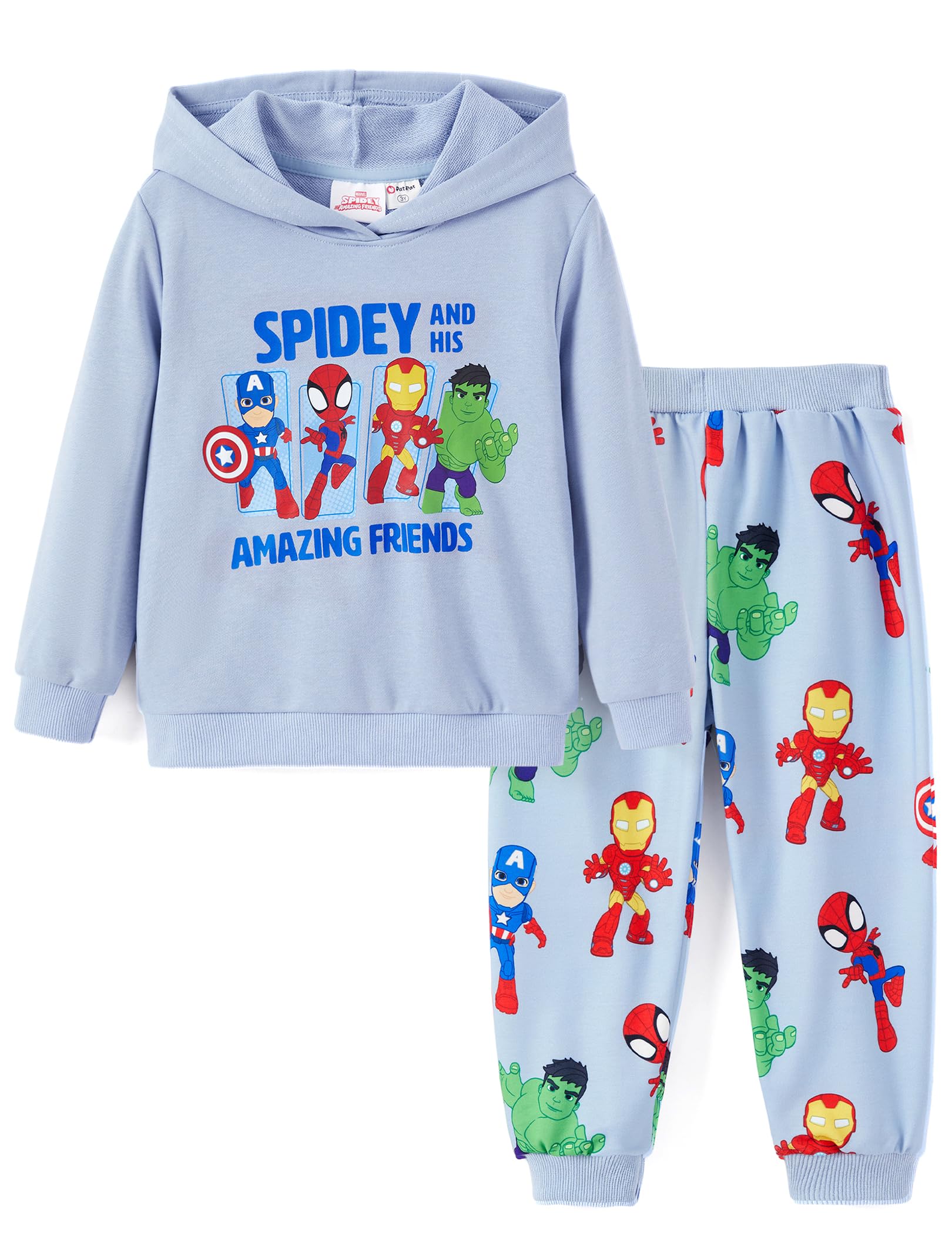 Disney Marvel Spider-Man Mickey Toy Story Cars Boy Pullover Hoodie & Jogger Pants Outfit-Set Sweatsuit Lounge Matching Set 2-9Y
