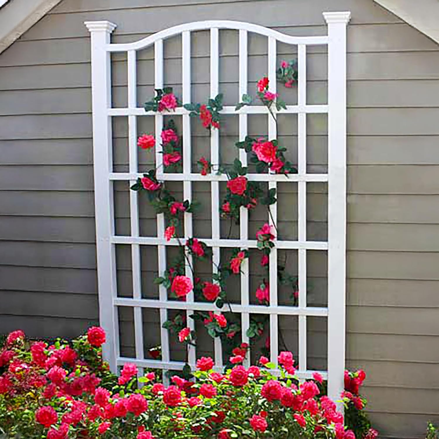 Vita Grande 54"W x 90"H Vinyl Trellis, white (VA68200)