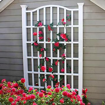 Vita Grande 54W x 90H Vinyl Trellis, white (VA68200)