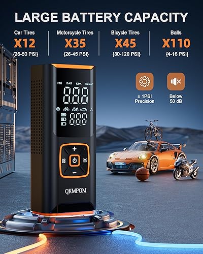 Miniatura 3 de Compresor de aire portátil para inflador de neumáticos, compresor de aire inalámbrico de 180 PSI 6 veces más rápido, bomba de aire con manómetro -