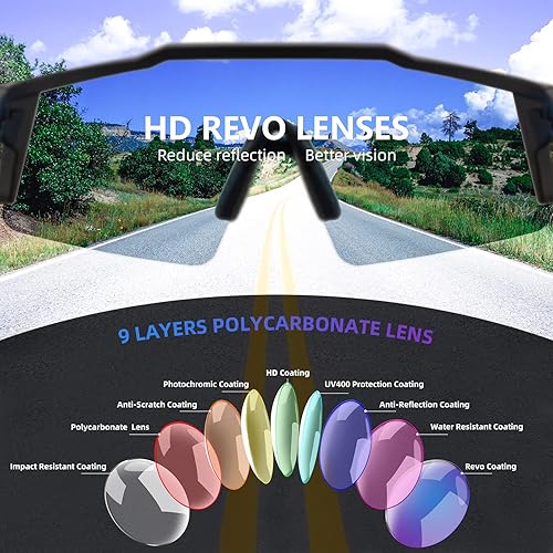 Miniatura 7 de KAPVOE Gafas de ciclismo fotocromáticas MTB Gafas de sol transparentes para bicicleta de montaña, gafas de transición, deportes de béisbol y correr