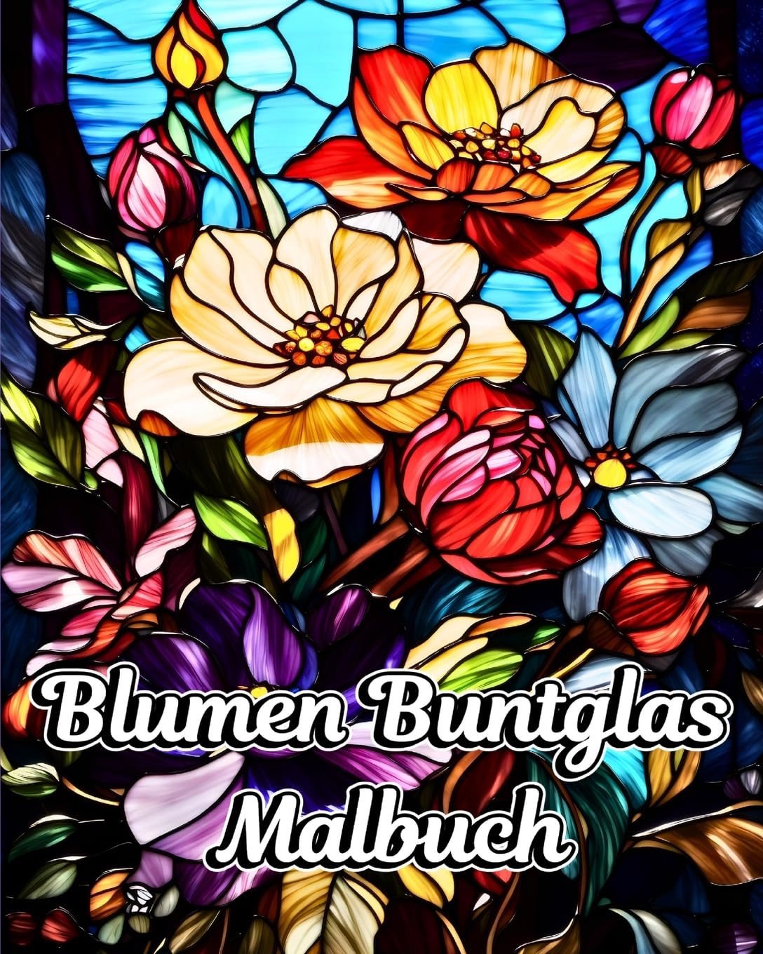 Blumen Buntglas Malbuch: Wunderschöne Blumenmotive für Entspannung und Stressabbau