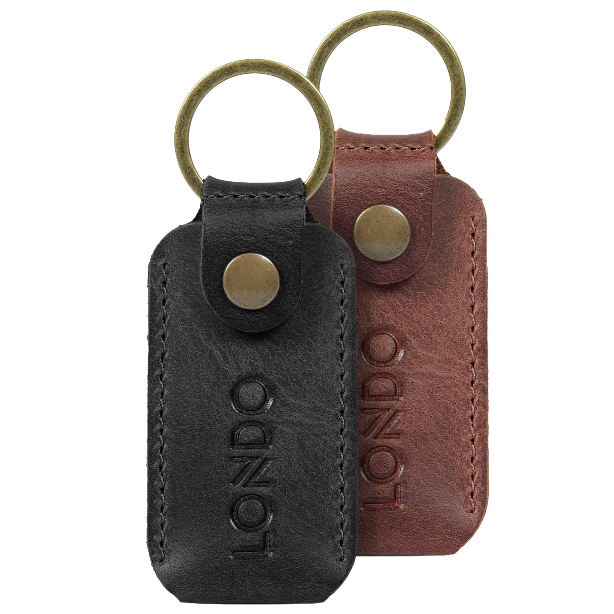 Londo Etui z prawdziwej skóry z brelokiem do kluczy Ledger Nano S Bitcoin portfel unisex