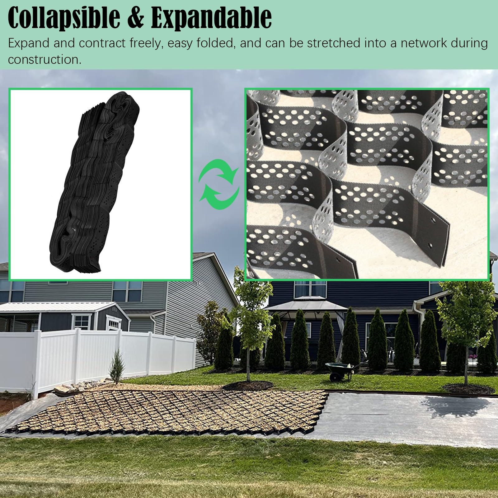 Amazon.co.jp: 砂利 保護材 マット 切断可能 ガーデンパスジオグリッド