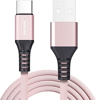 3A Charger Cable For Moto G22 /G60s / G60 / G50 / G50 5G / E20 / G10 / G20 / G30 / G10 Power Charging Cable [1.5 M] High Speed Charging Charger Cable Fast Charge Nylon Braided Cable (ROSE GOLD)
