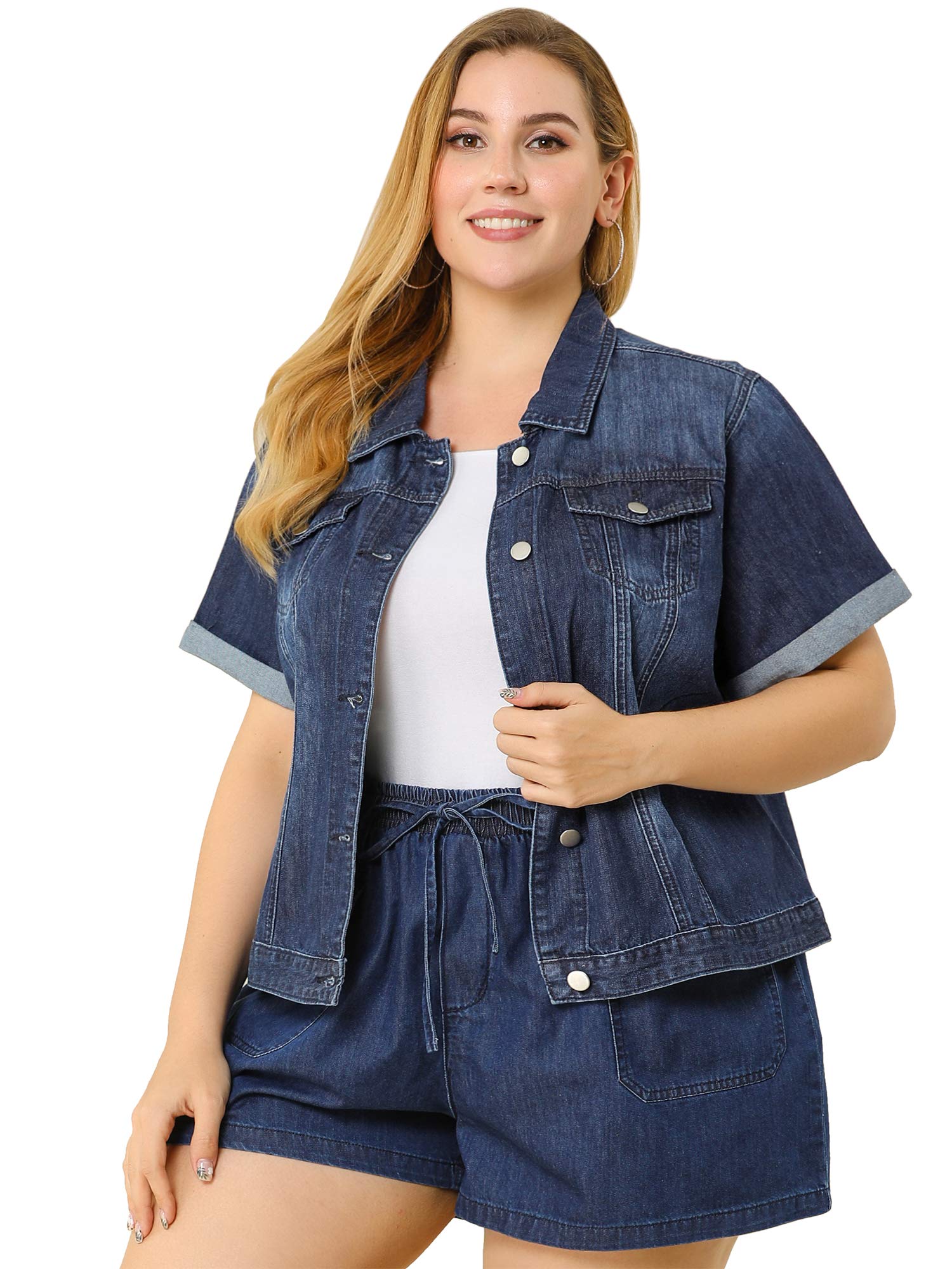 Denim Jacket Plus Size Blue Jean Mini Skirt 32-34 (xl), 36-38 (xxl